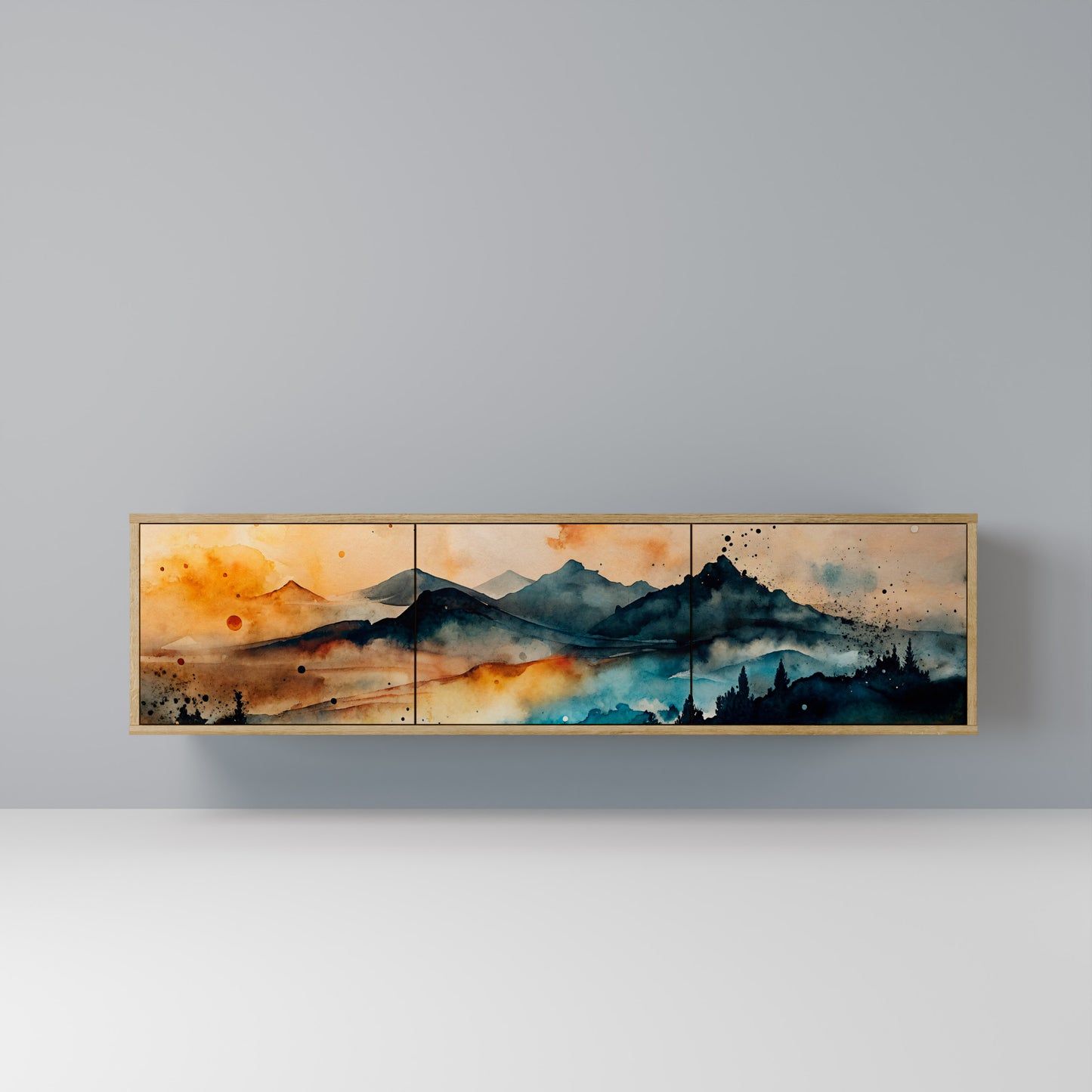 Mobile TV OMINOUS MOUNTAINS a 3 ante in effetto rovere
