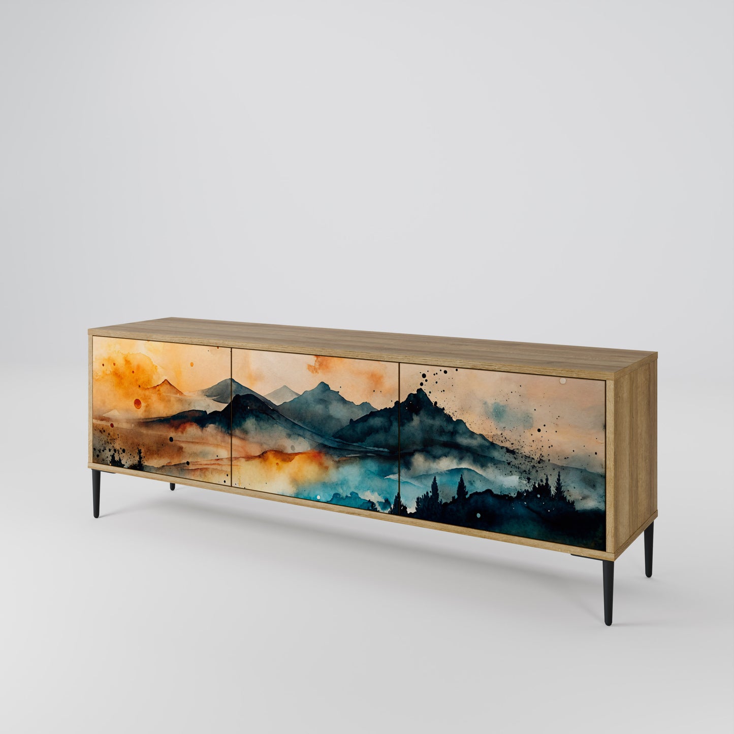 Mobile TV OMINOUS MOUNTAINS a 3 ante in effetto rovere