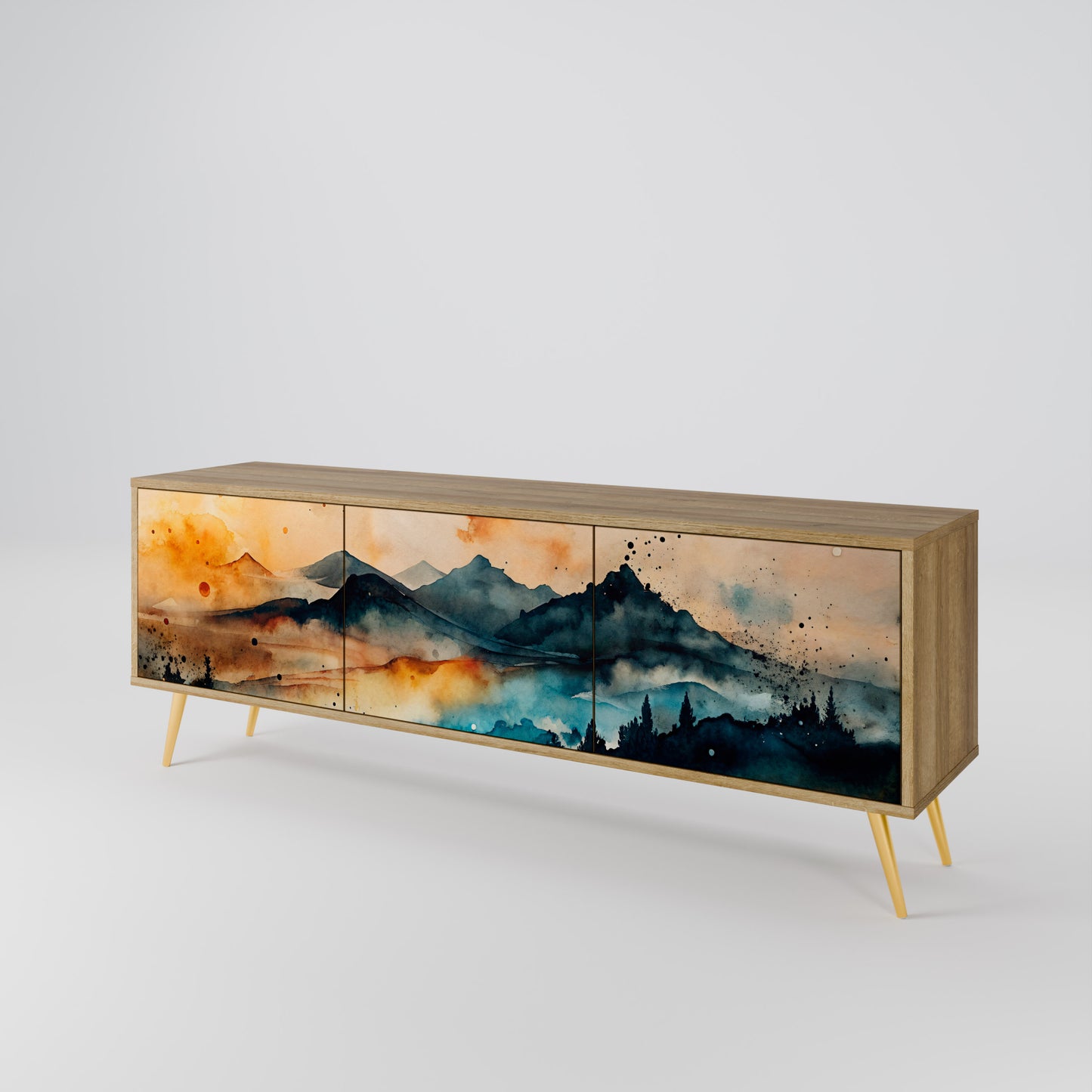 Mobile TV OMINOUS MOUNTAINS a 3 ante in effetto rovere