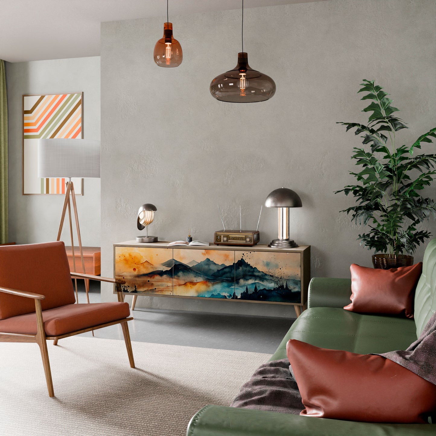 Mobile TV OMINOUS MOUNTAINS a 3 ante in effetto rovere