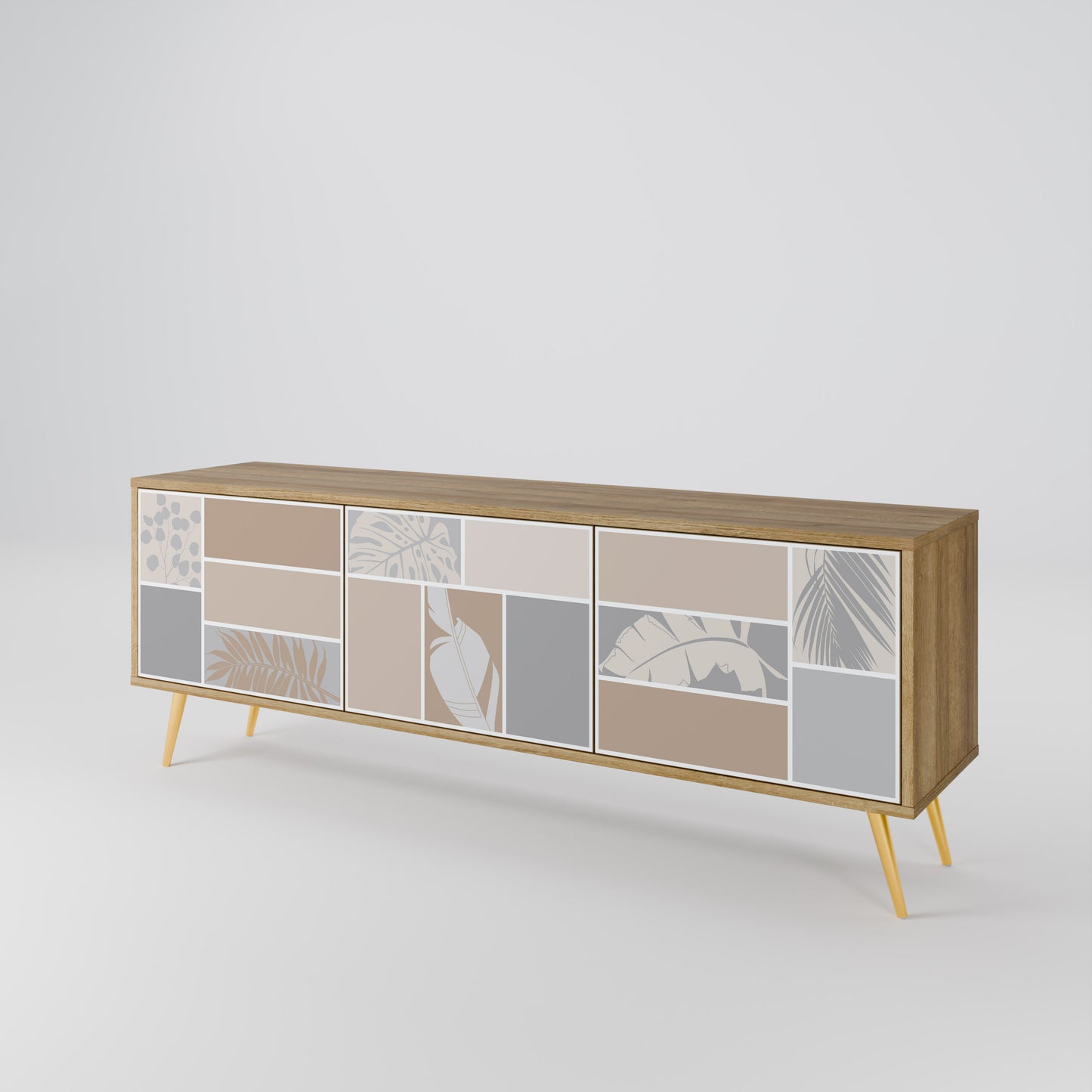 Mobile TV TROPICAL SHAPES a 3 ante effetto rovere