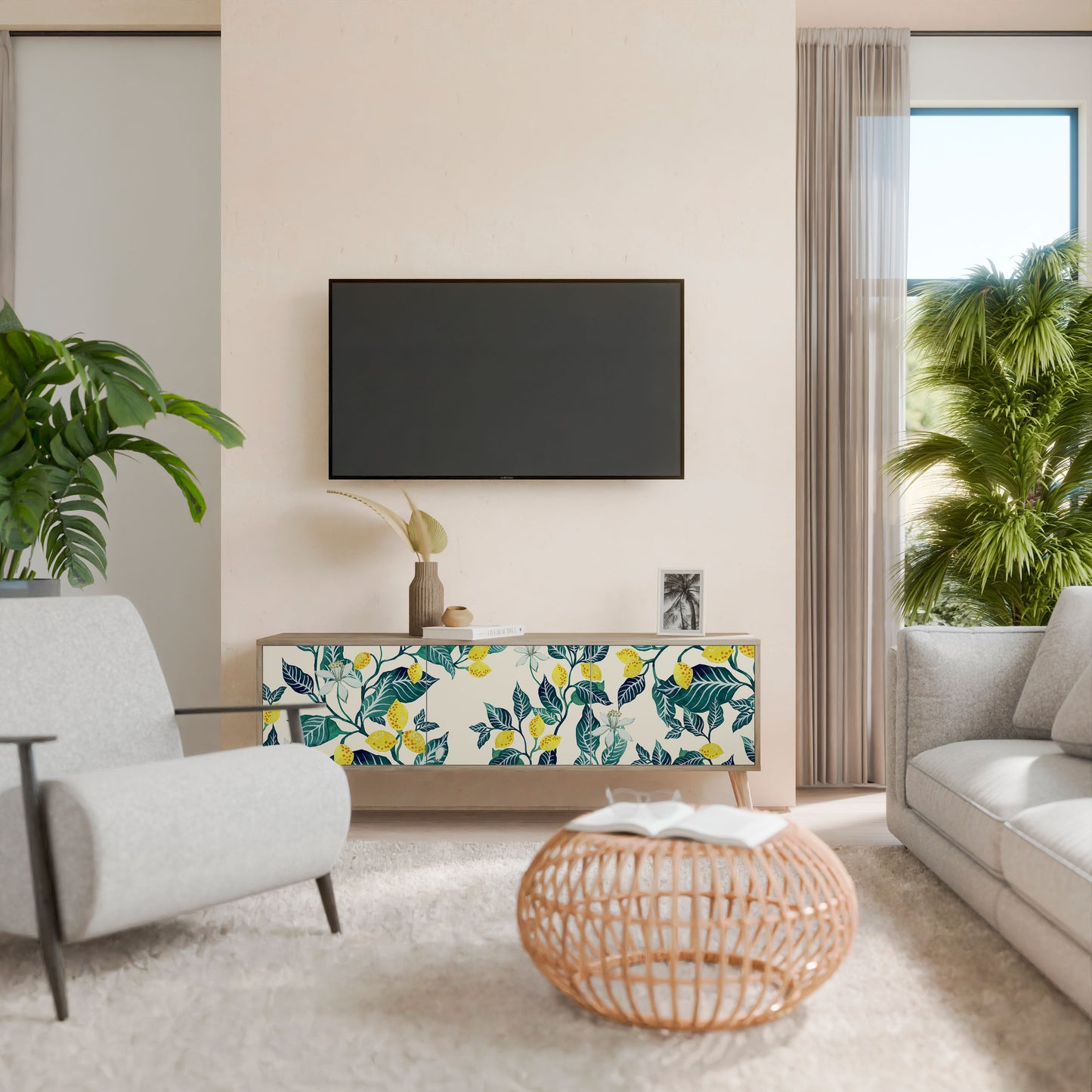 Mobile TV LEMON TREE a 3 ante effetto rovere