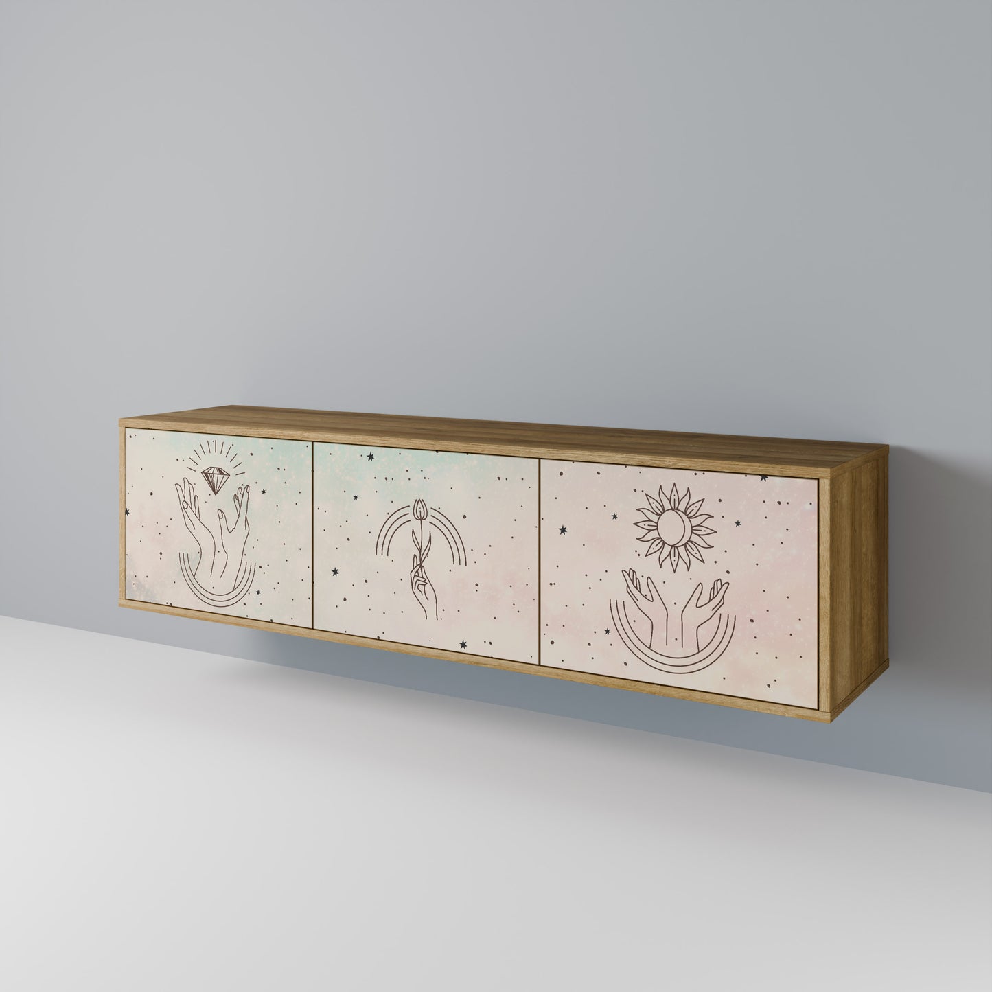 Mobile TV DELICATE BEAUTY a 3 ante in effetto rovere