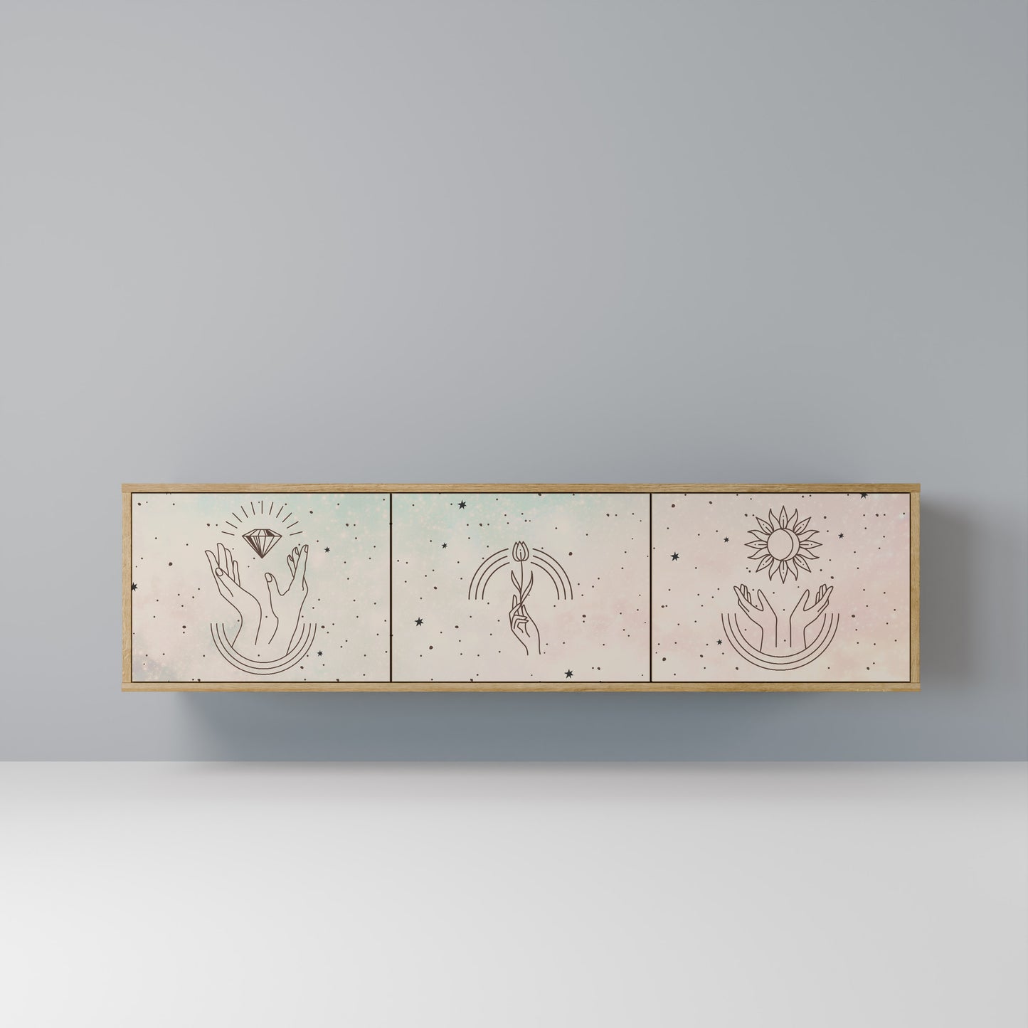 Mobile TV DELICATE BEAUTY a 3 ante in effetto rovere
