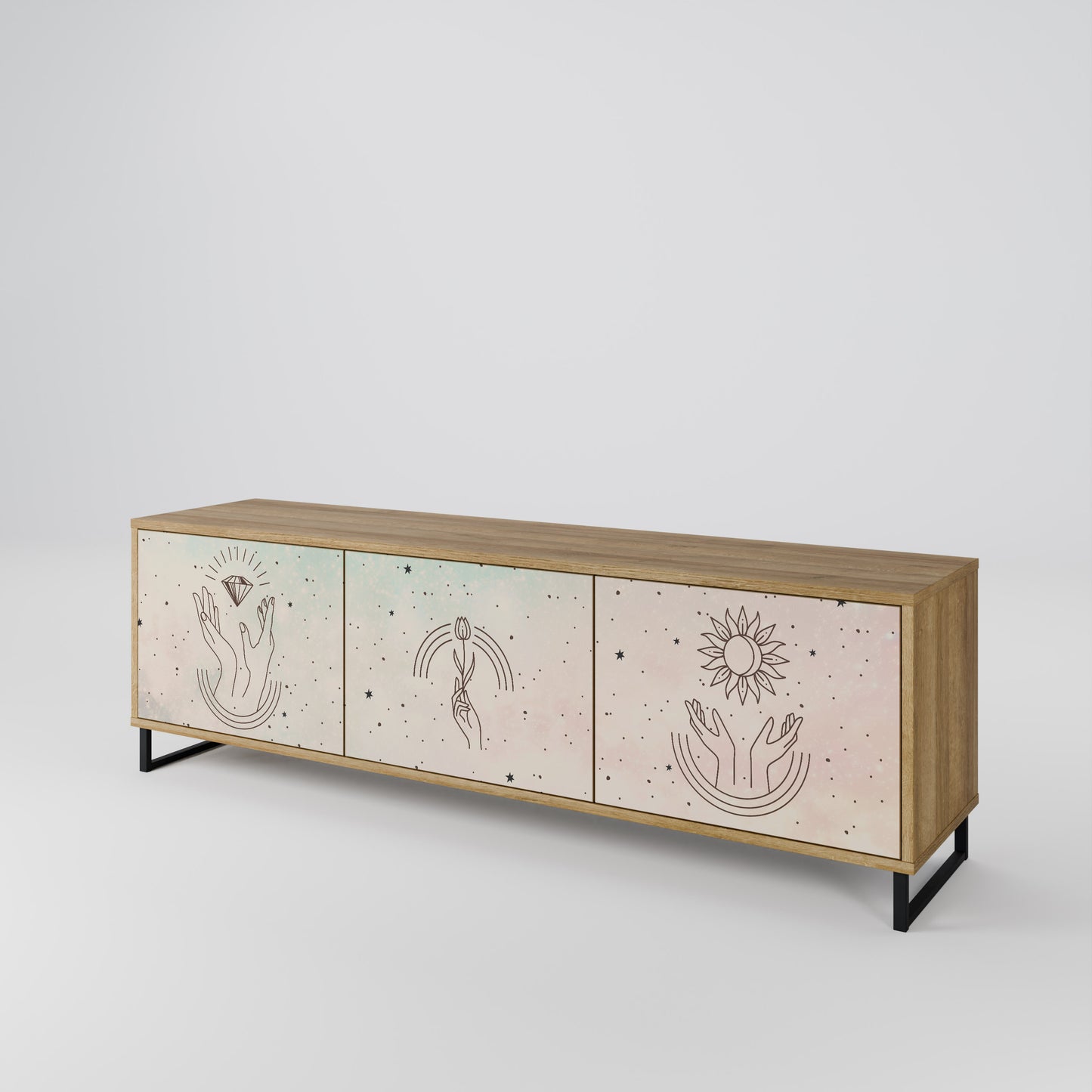 Mobile TV DELICATE BEAUTY a 3 ante in effetto rovere