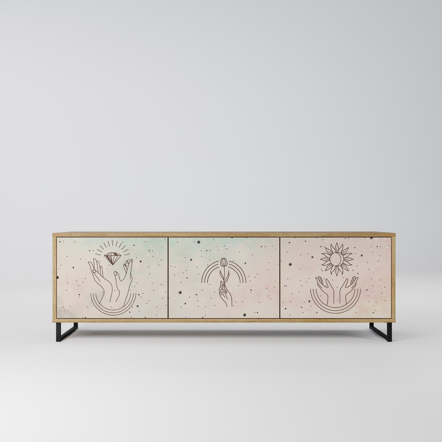Mobile TV DELICATE BEAUTY a 3 ante in effetto rovere