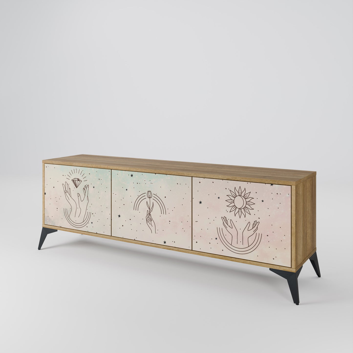 Mobile TV DELICATE BEAUTY a 3 ante in effetto rovere