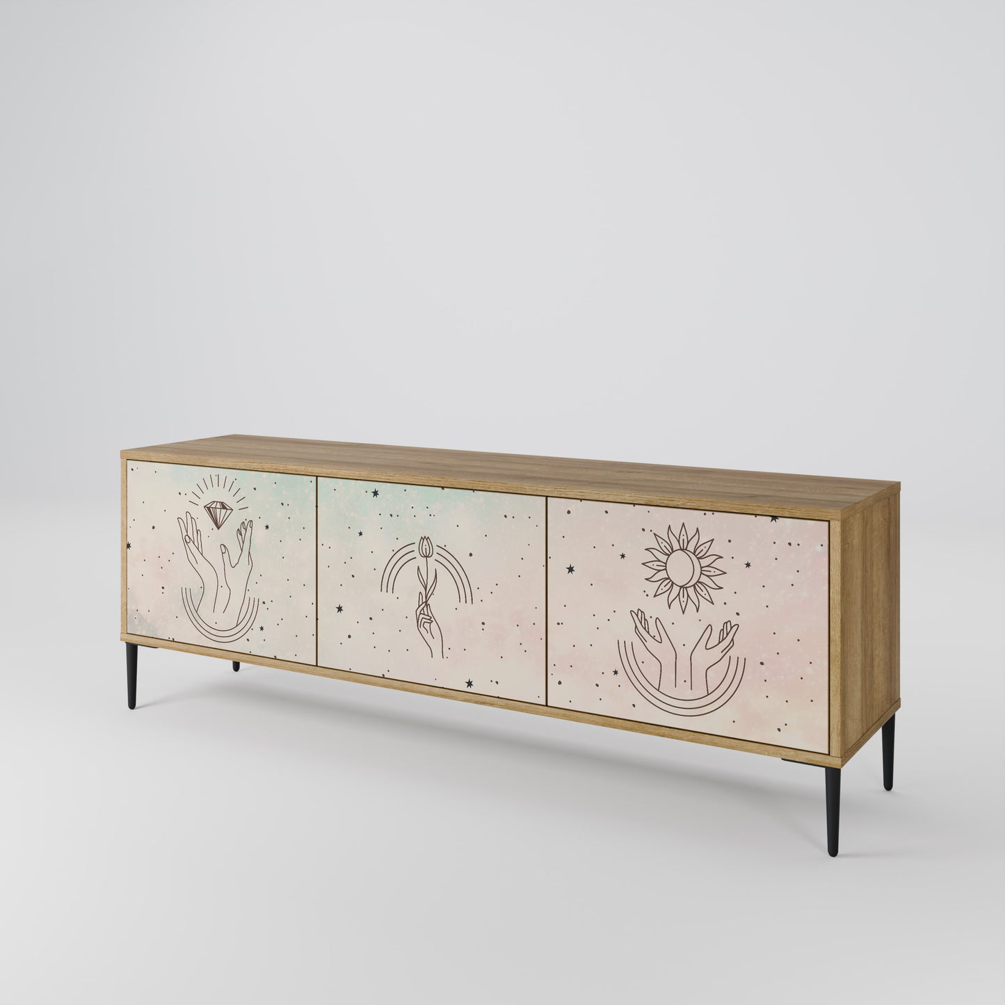 Mobile TV DELICATE BEAUTY a 3 ante in effetto rovere