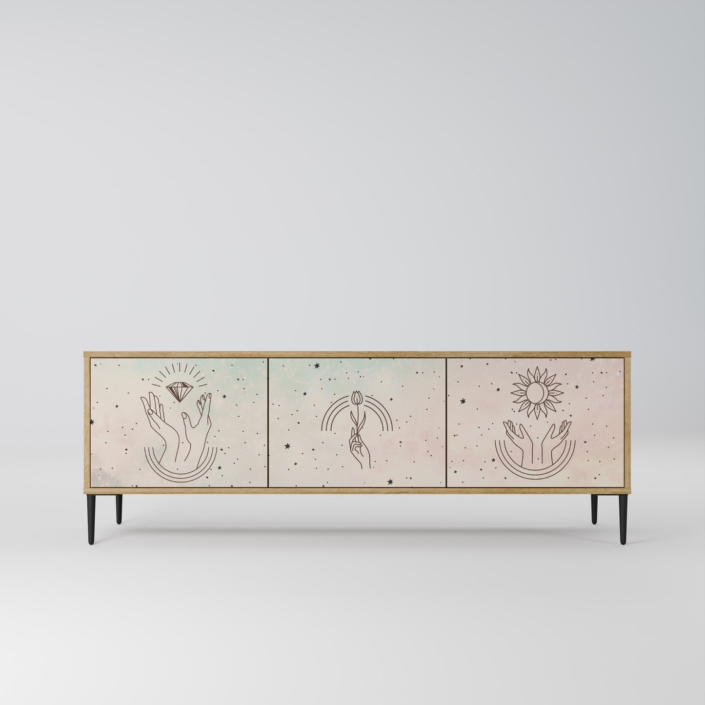 Mobile TV DELICATE BEAUTY a 3 ante in effetto rovere