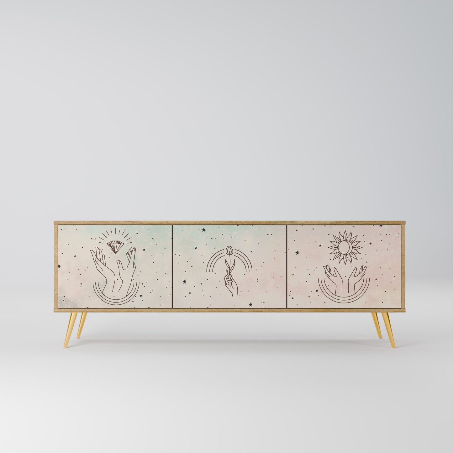 Mobile TV DELICATE BEAUTY a 3 ante in effetto rovere