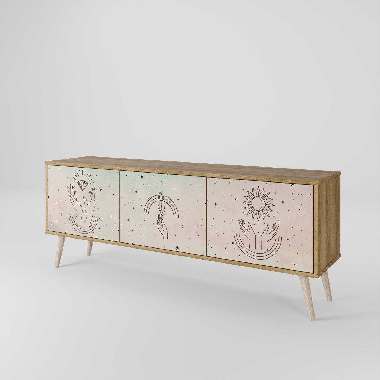 Mobile TV DELICATE BEAUTY a 3 ante in effetto rovere
