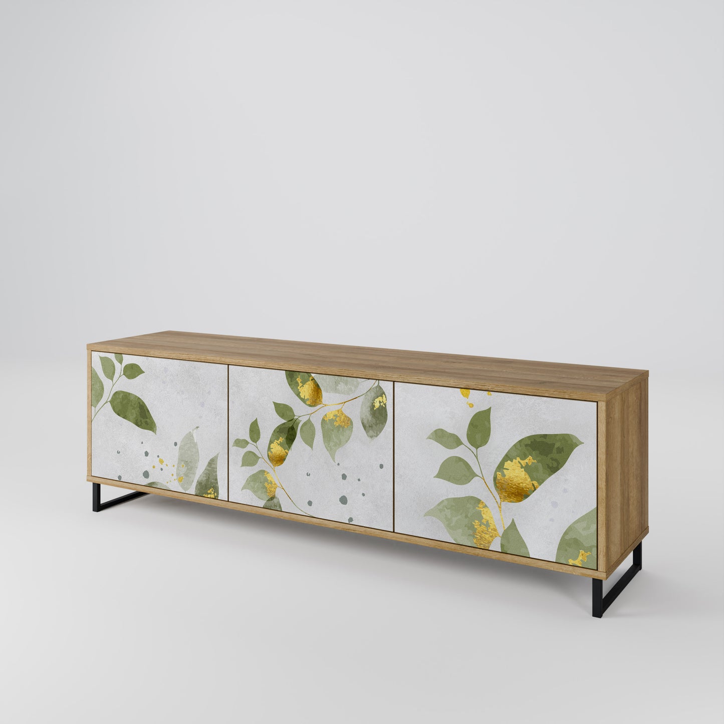 Mobile TV ELEGANT BOTANICS a 3 ante effetto rovere