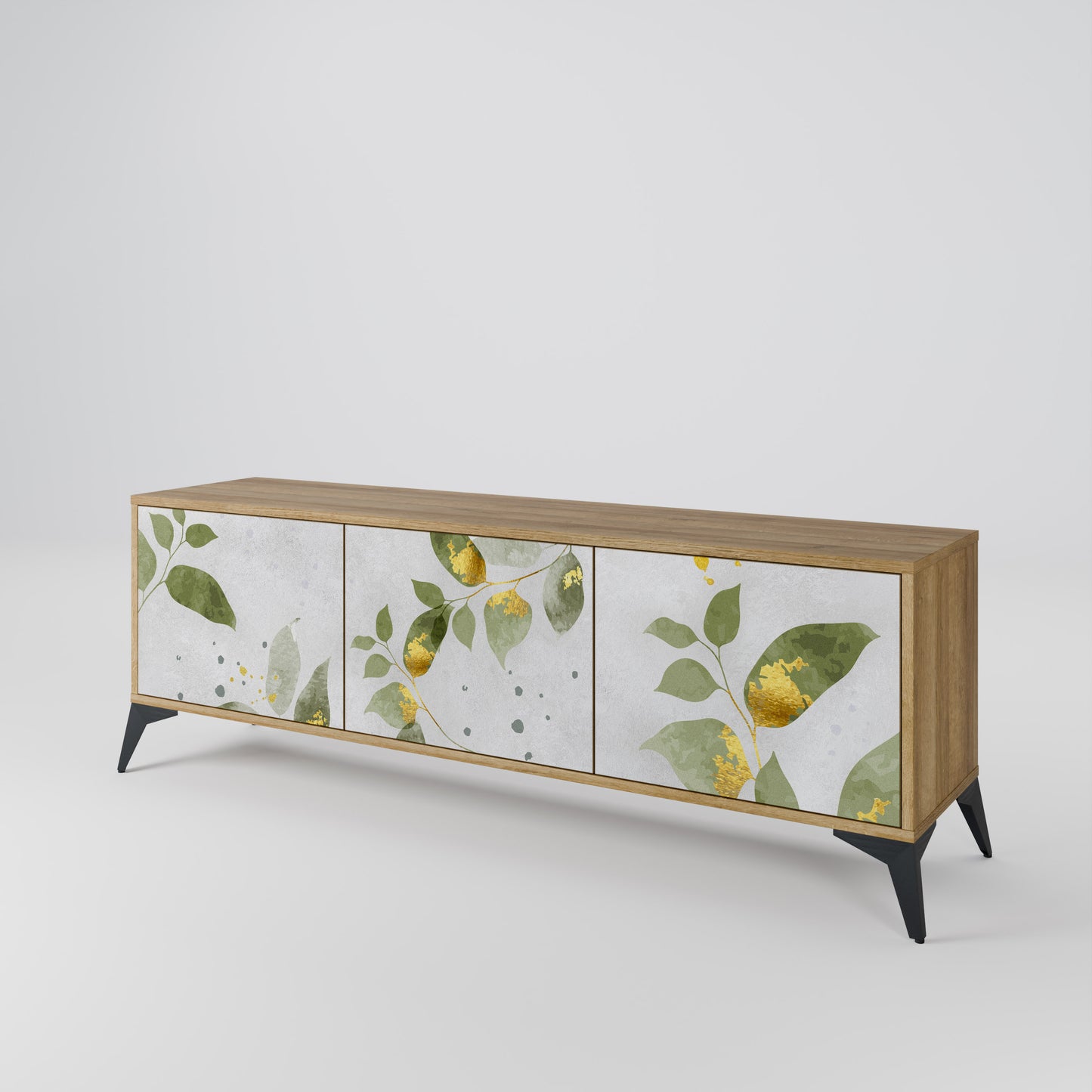 Mobile TV ELEGANT BOTANICS a 3 ante effetto rovere