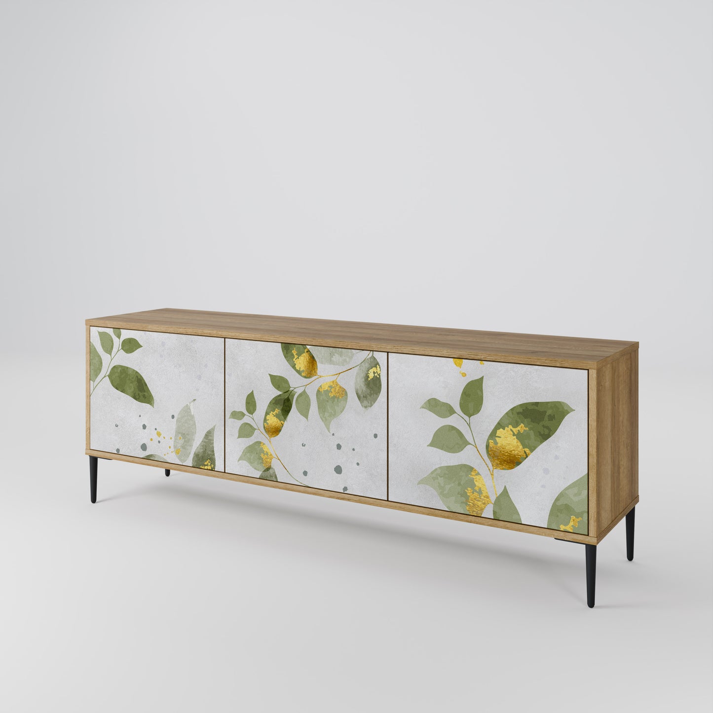 Mobile TV ELEGANT BOTANICS a 3 ante effetto rovere