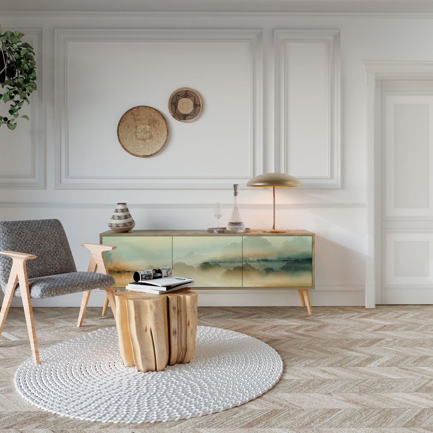 Mobile TV MORNING BY THE LAKE a 3 ante effetto rovere