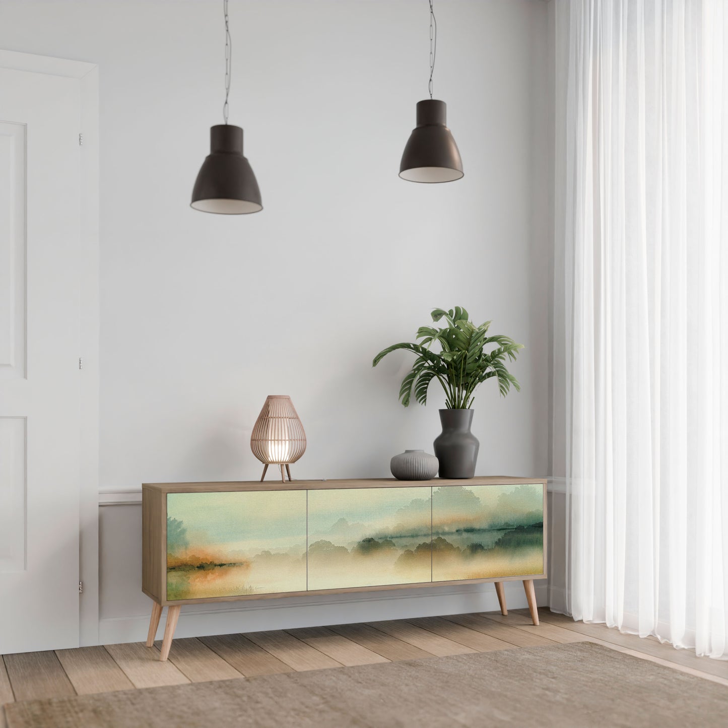 Mobile TV MORNING BY THE LAKE a 3 ante effetto rovere