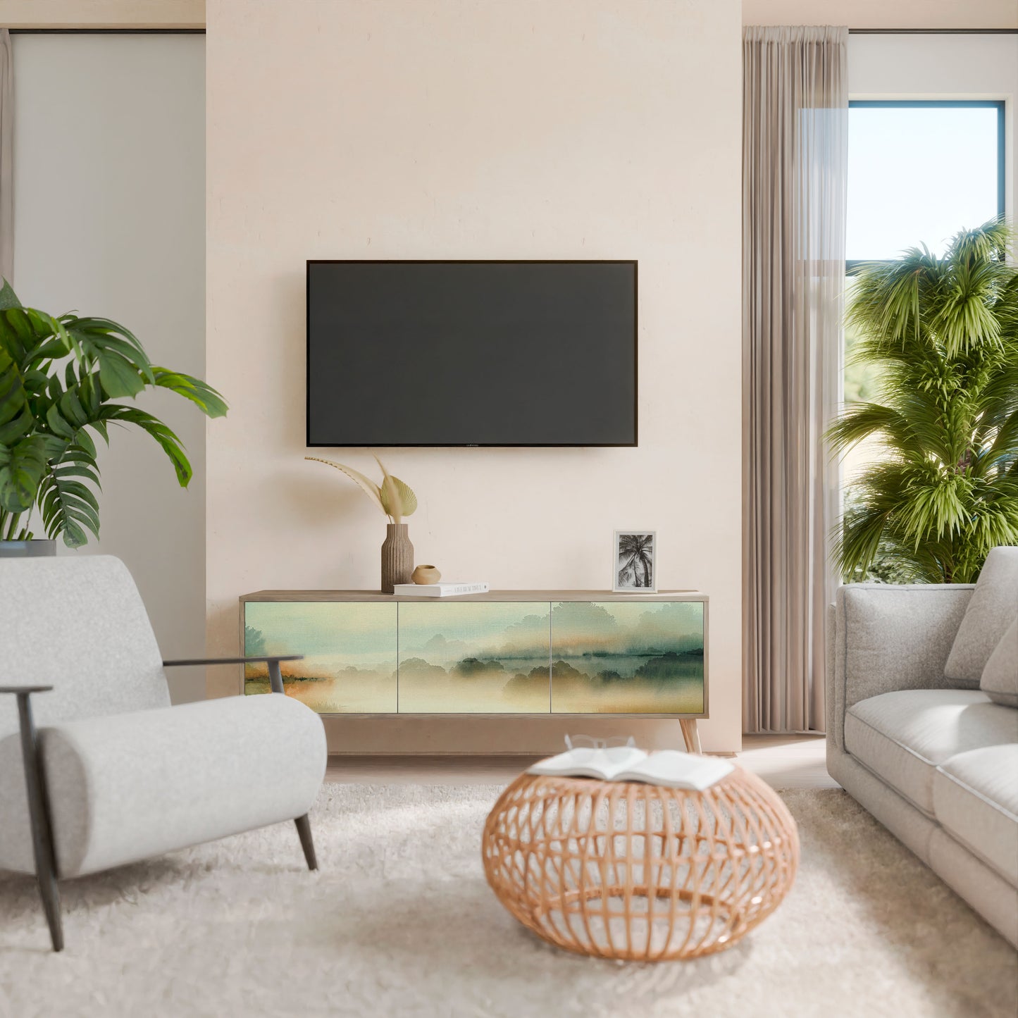 Mobile TV MORNING BY THE LAKE a 3 ante effetto rovere