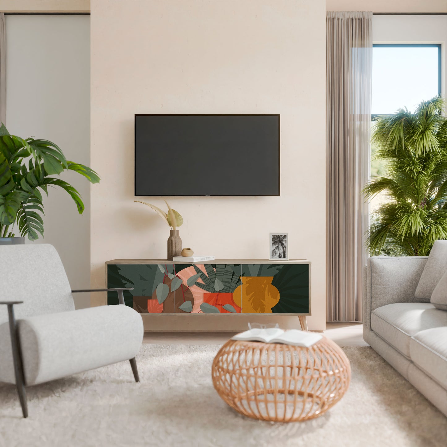 Mobile TV TROPICAL COMPOSITION 3 ante effetto rovere