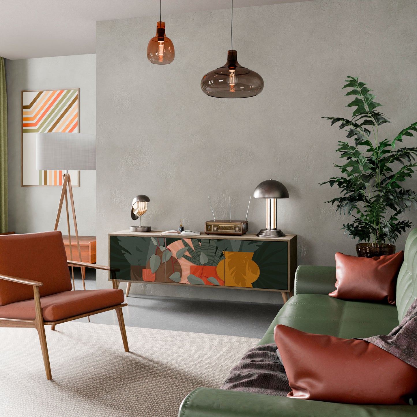Mobile TV TROPICAL COMPOSITION 3 ante effetto rovere