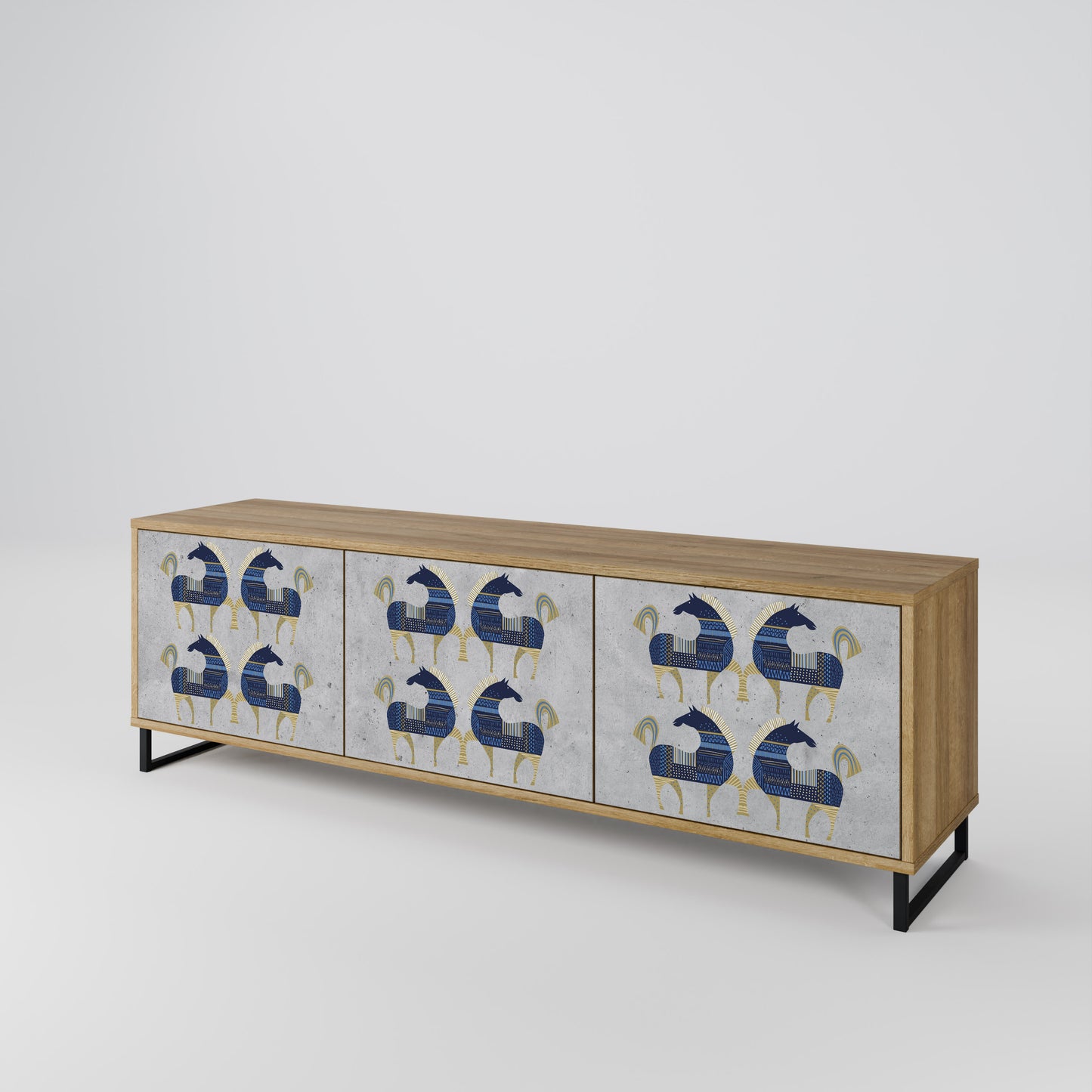 Mobile TV MAJESTIC STEED a 3 ante in effetto rovere
