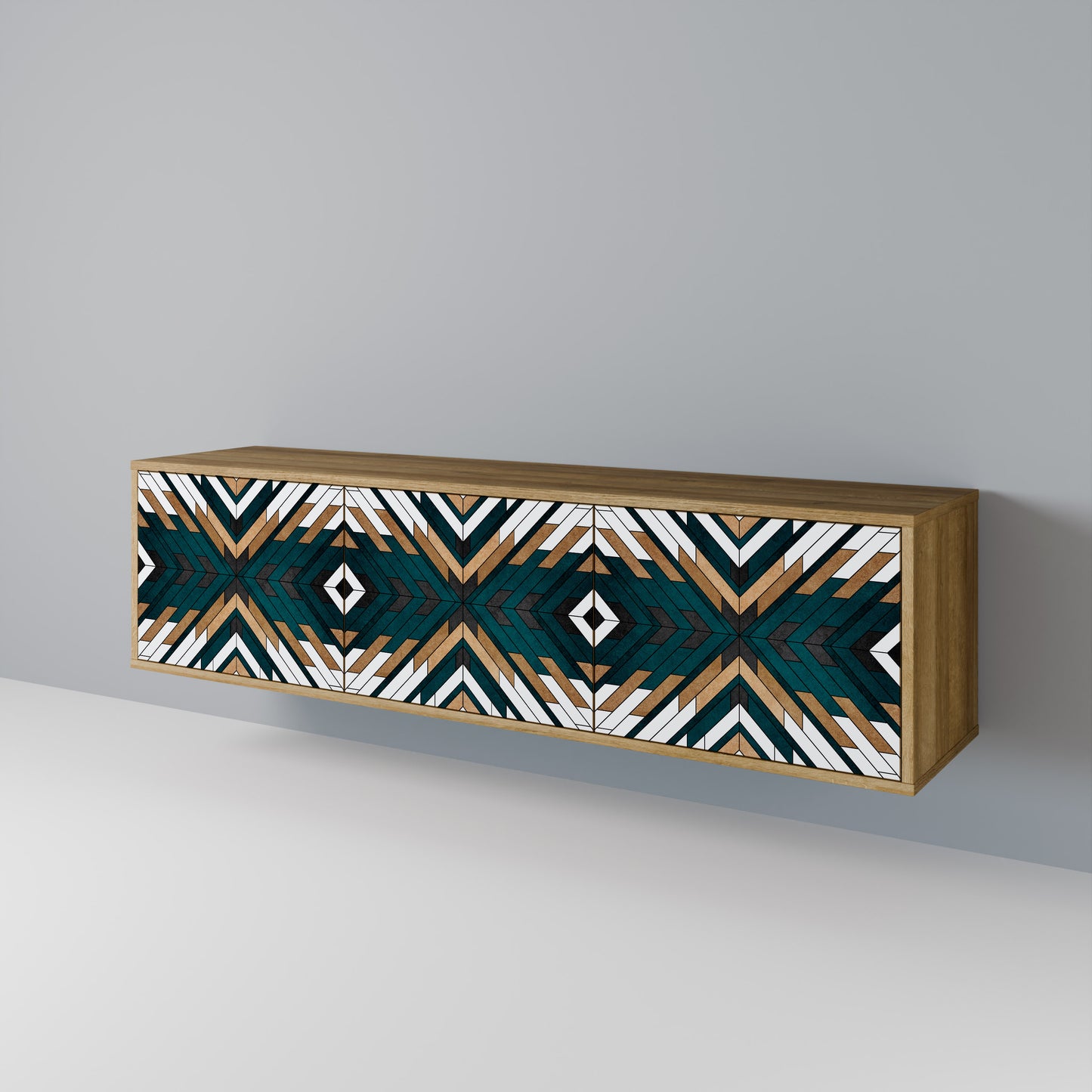 Mobile TV ARTISTIC GEOMETRY a 3 ante in effetto rovere