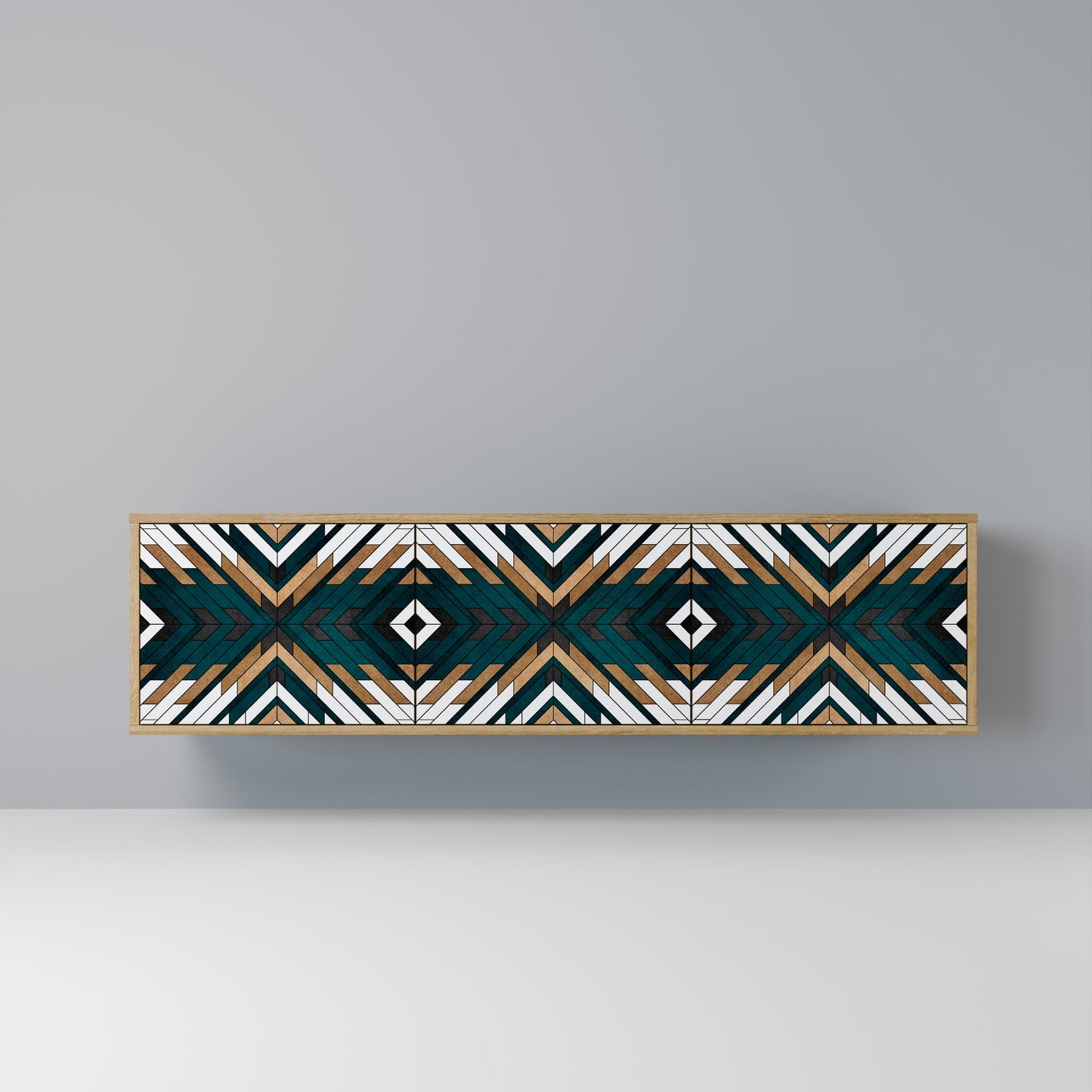 Mobile TV ARTISTIC GEOMETRY a 3 ante in effetto rovere