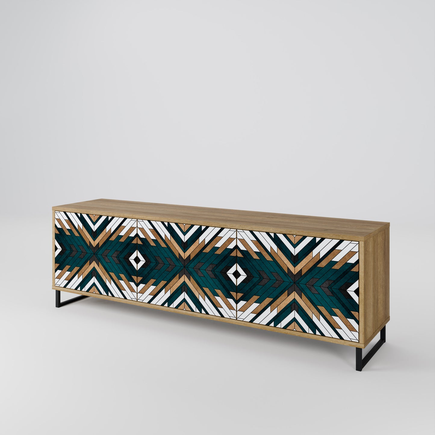 Mobile TV ARTISTIC GEOMETRY a 3 ante in effetto rovere