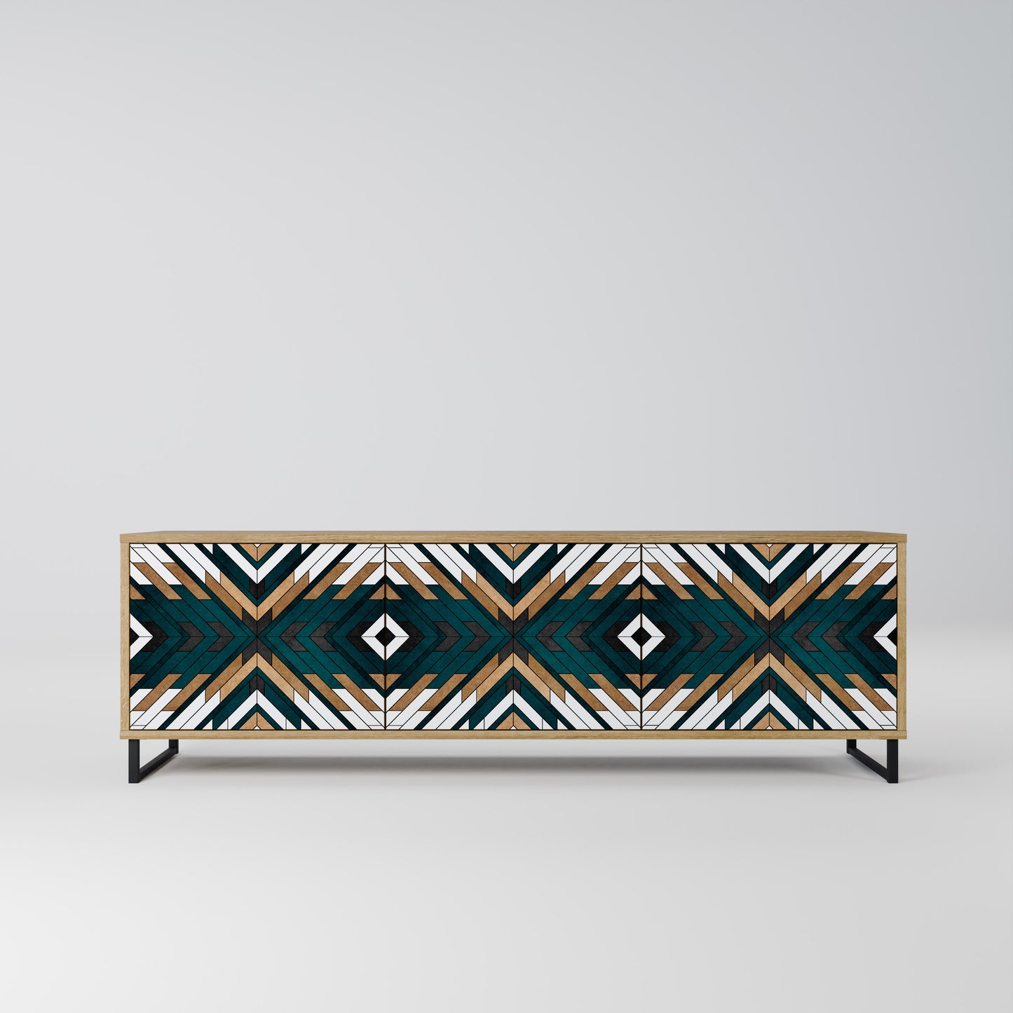 Mobile TV ARTISTIC GEOMETRY a 3 ante in effetto rovere
