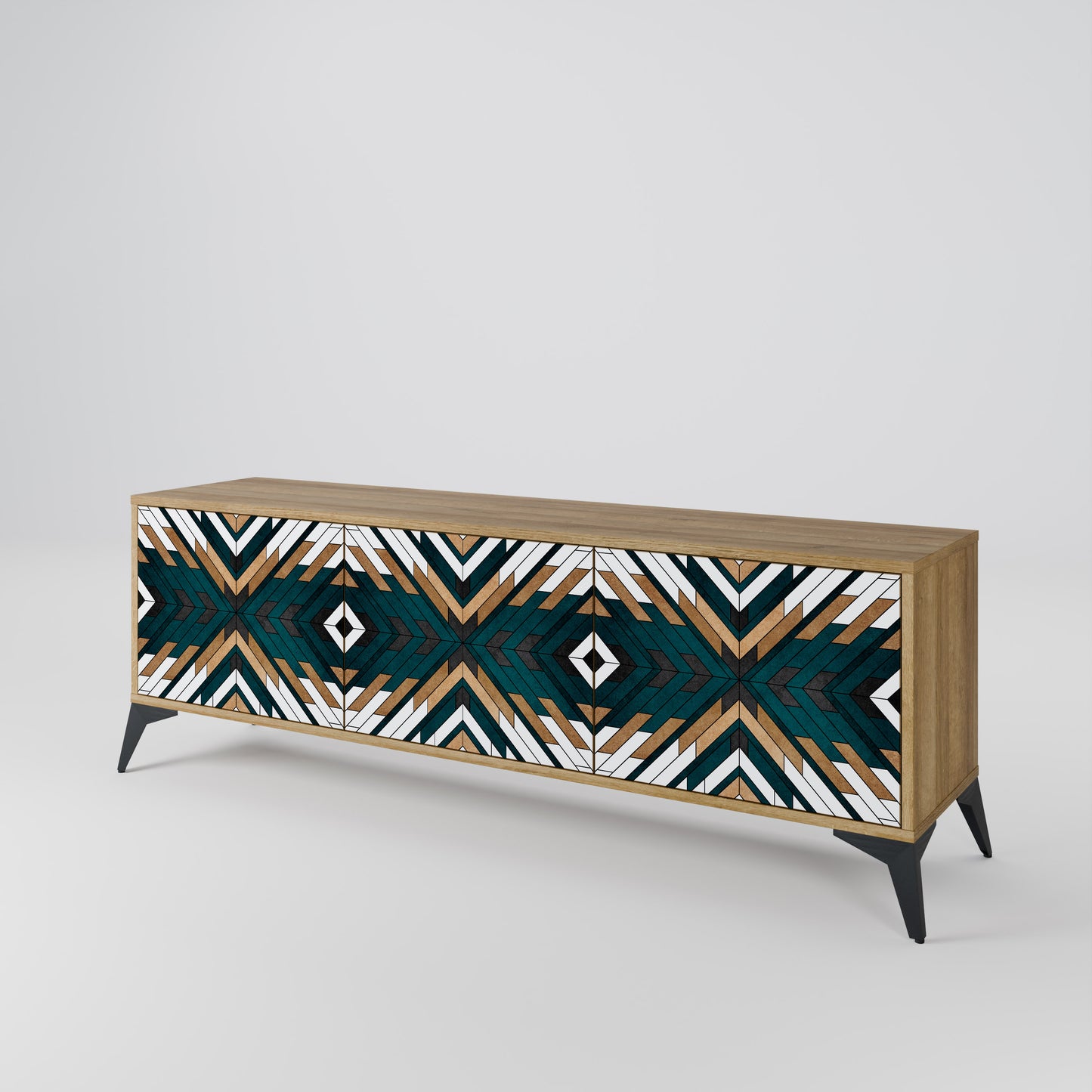 Mobile TV ARTISTIC GEOMETRY a 3 ante in effetto rovere