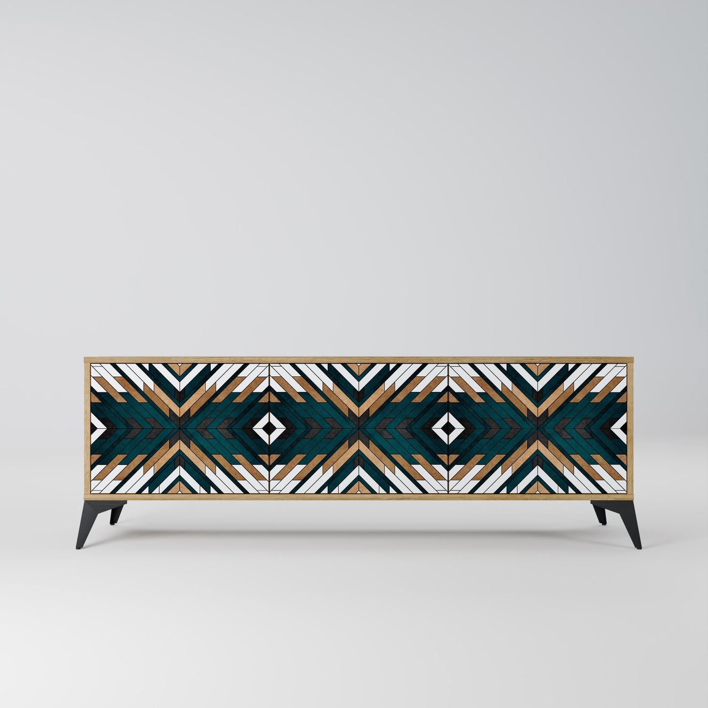 Mobile TV ARTISTIC GEOMETRY a 3 ante in effetto rovere