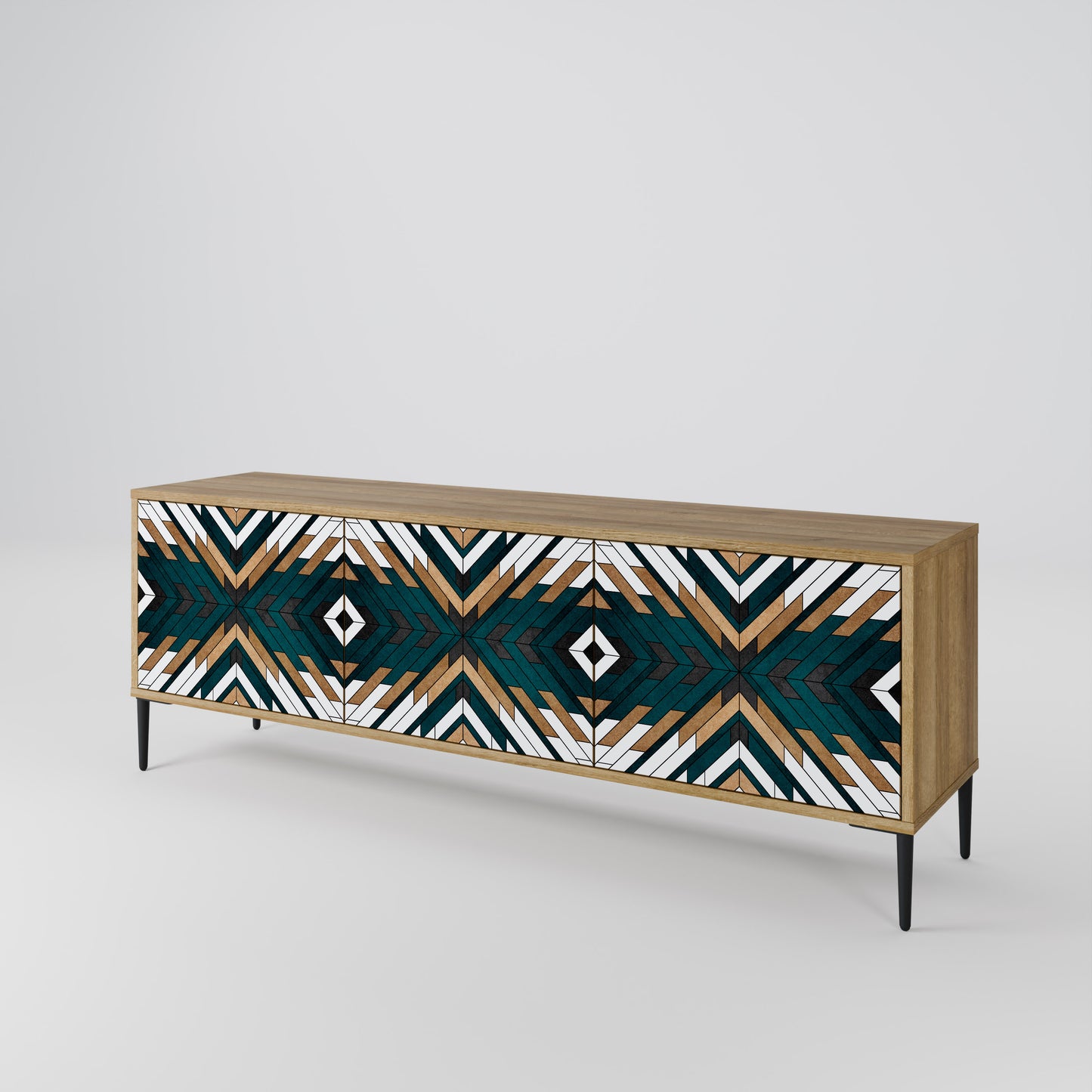 Mobile TV ARTISTIC GEOMETRY a 3 ante in effetto rovere
