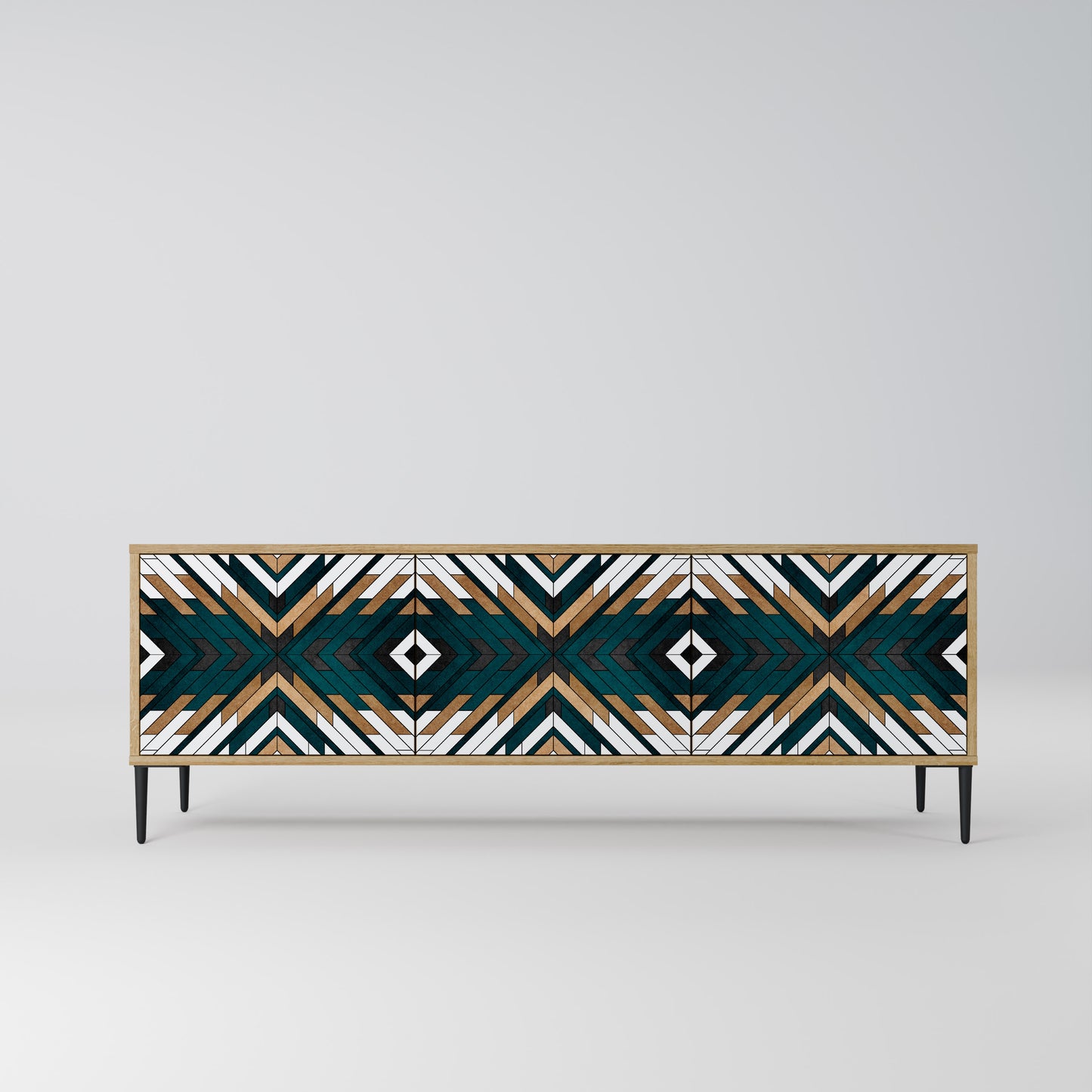 Mobile TV ARTISTIC GEOMETRY a 3 ante in effetto rovere
