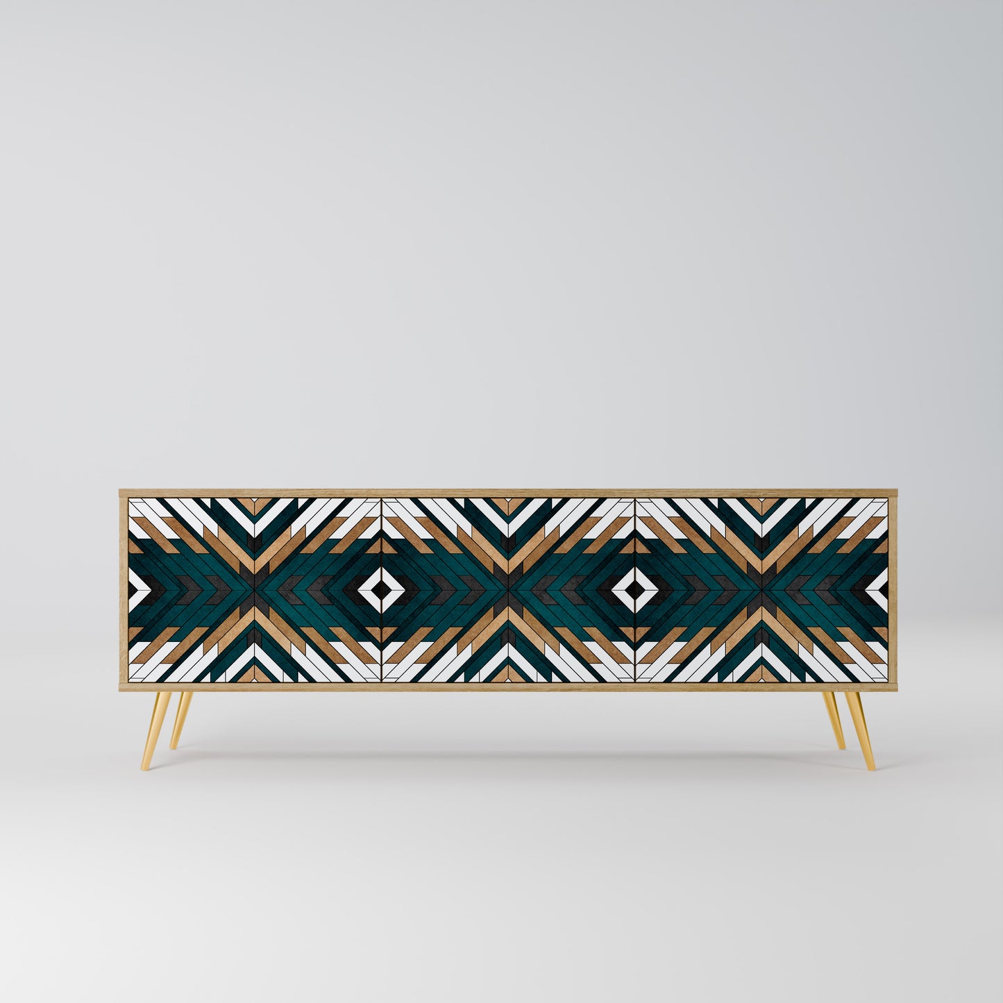 Mobile TV ARTISTIC GEOMETRY a 3 ante in effetto rovere