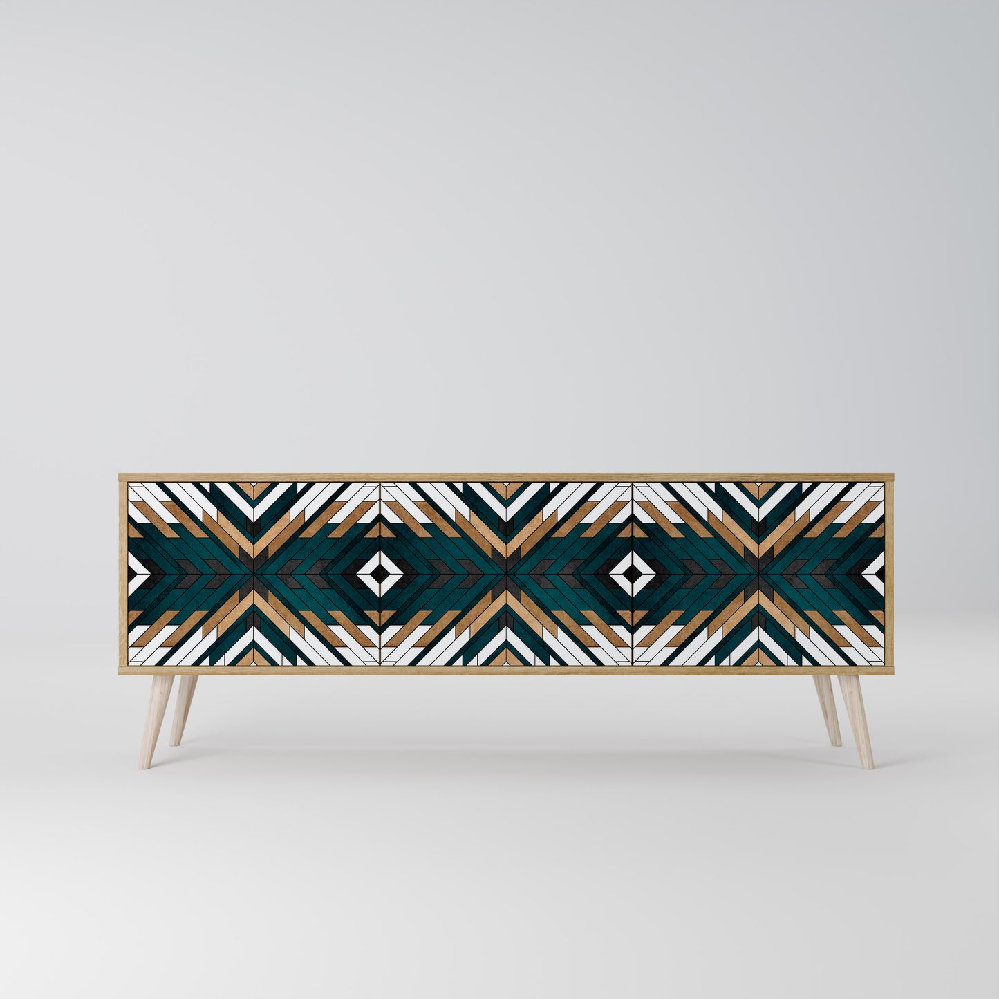Mobile TV ARTISTIC GEOMETRY a 3 ante in effetto rovere