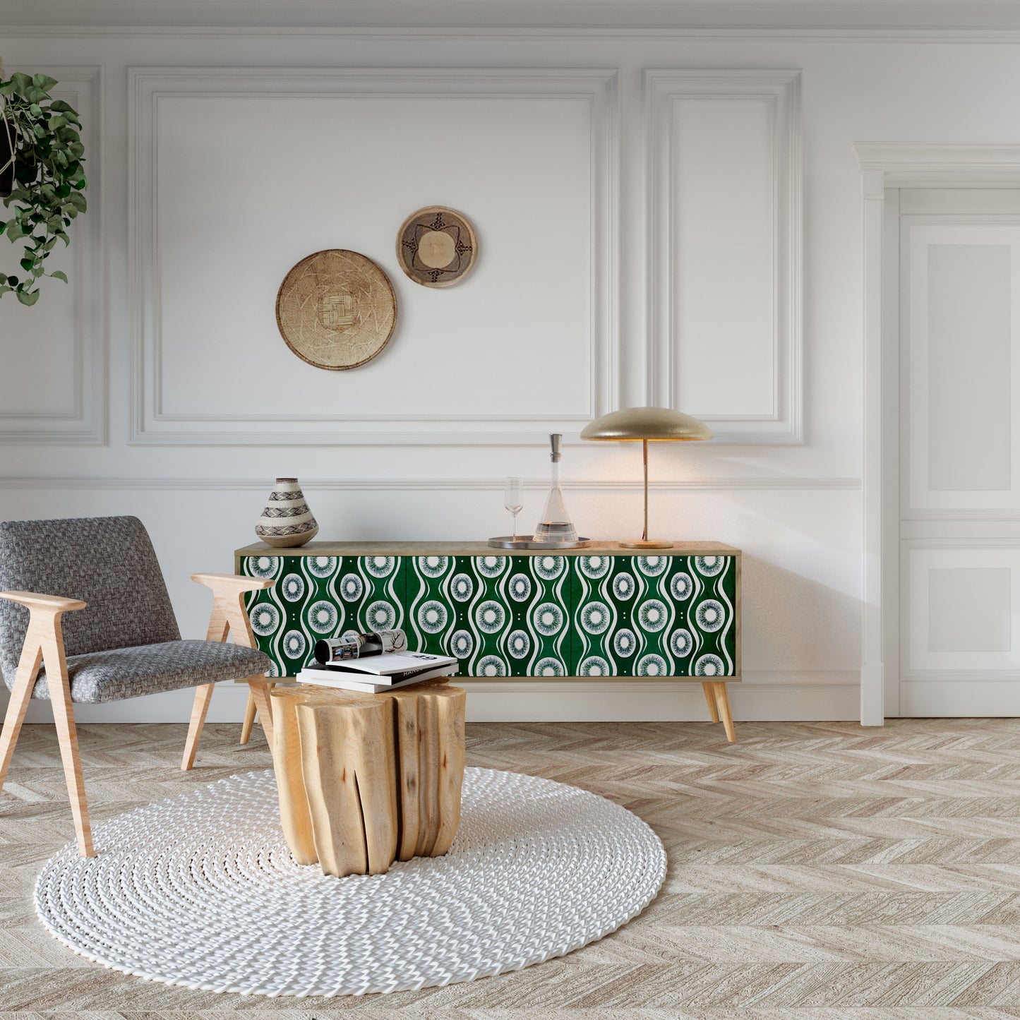 Mobile TV GREEN EYES a 3 ante effetto rovere