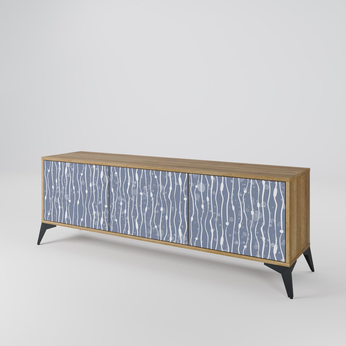Mobile TV GRAPHITE RAIN a 3 ante effetto rovere