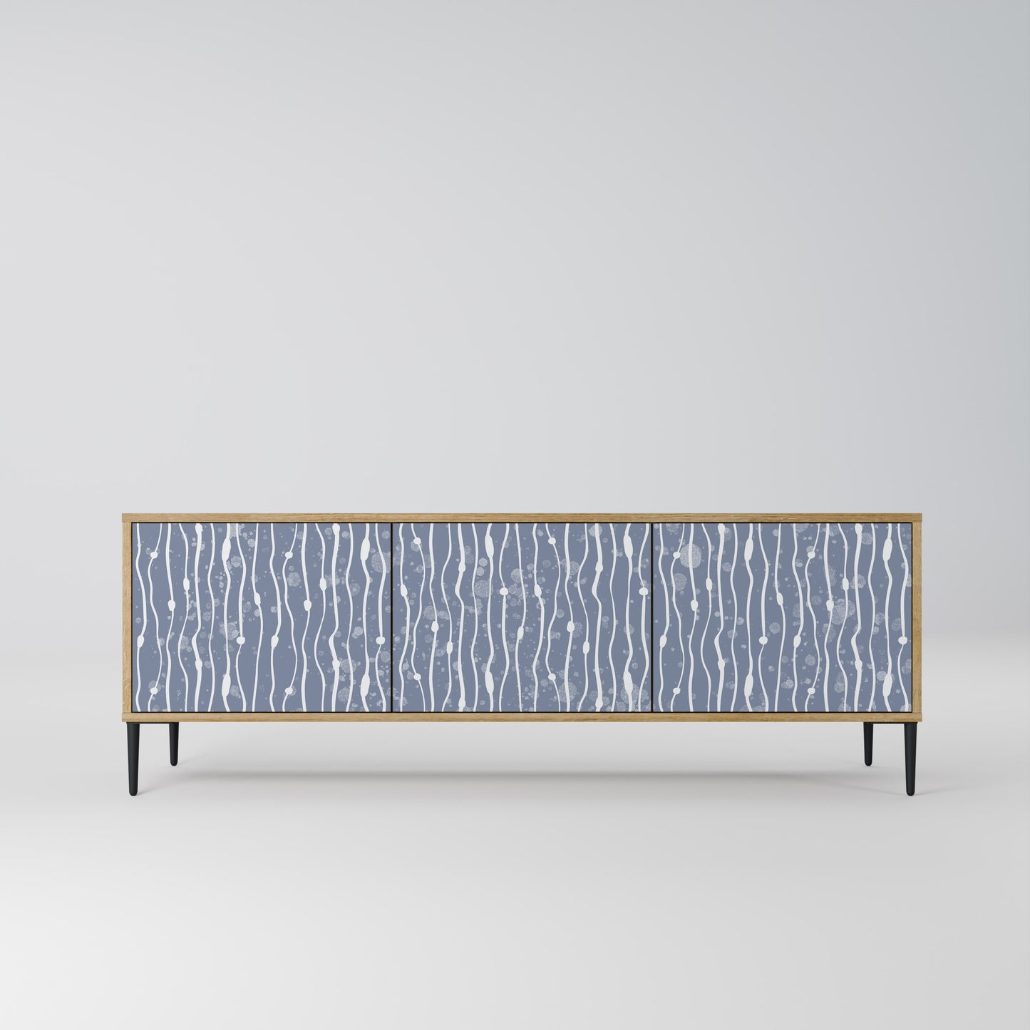 Mobile TV GRAPHITE RAIN a 3 ante effetto rovere