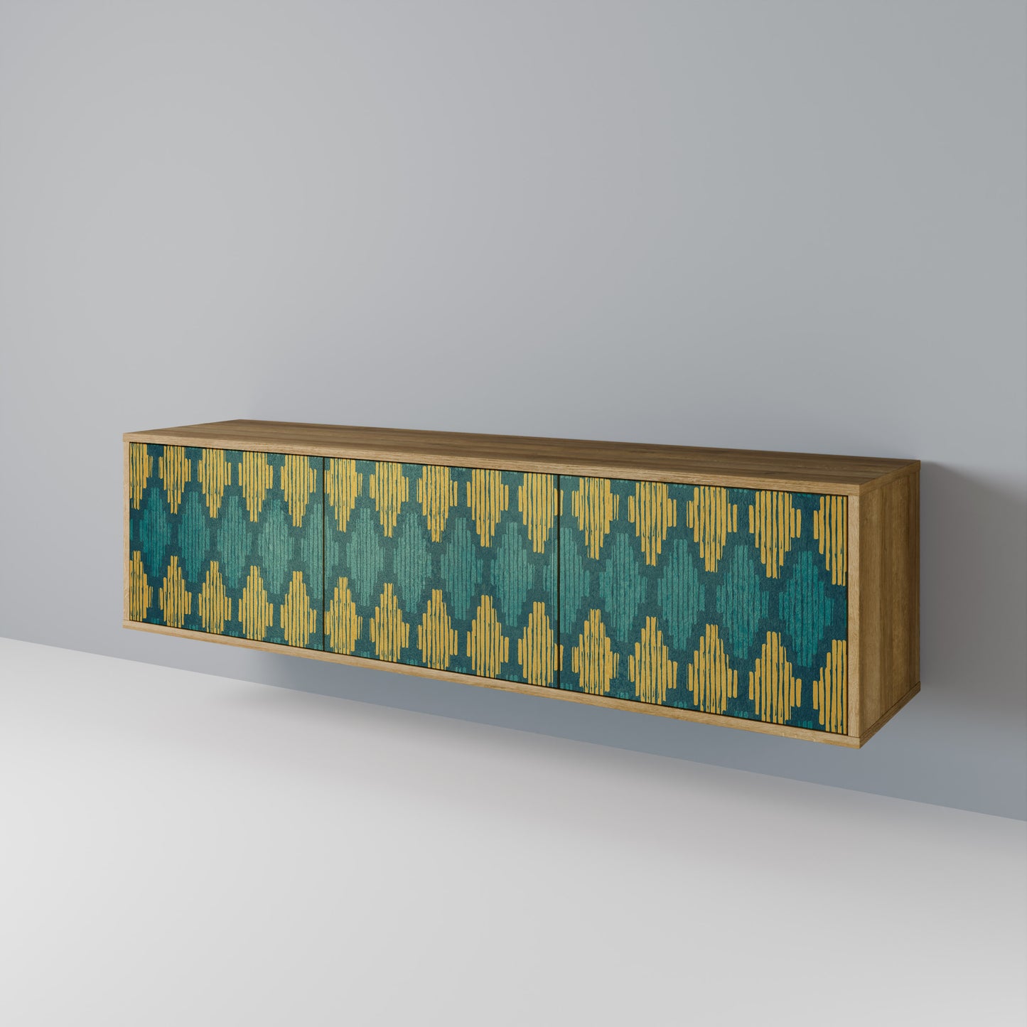 Mobile TV POLYGONS a 3 ante effetto rovere