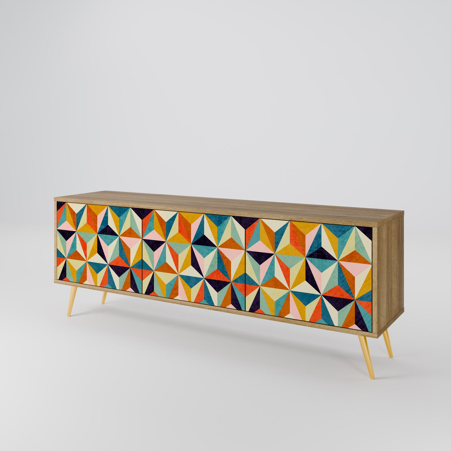 Mobile TV TESSELATE TREASURES a 3 ante in effetto rovere