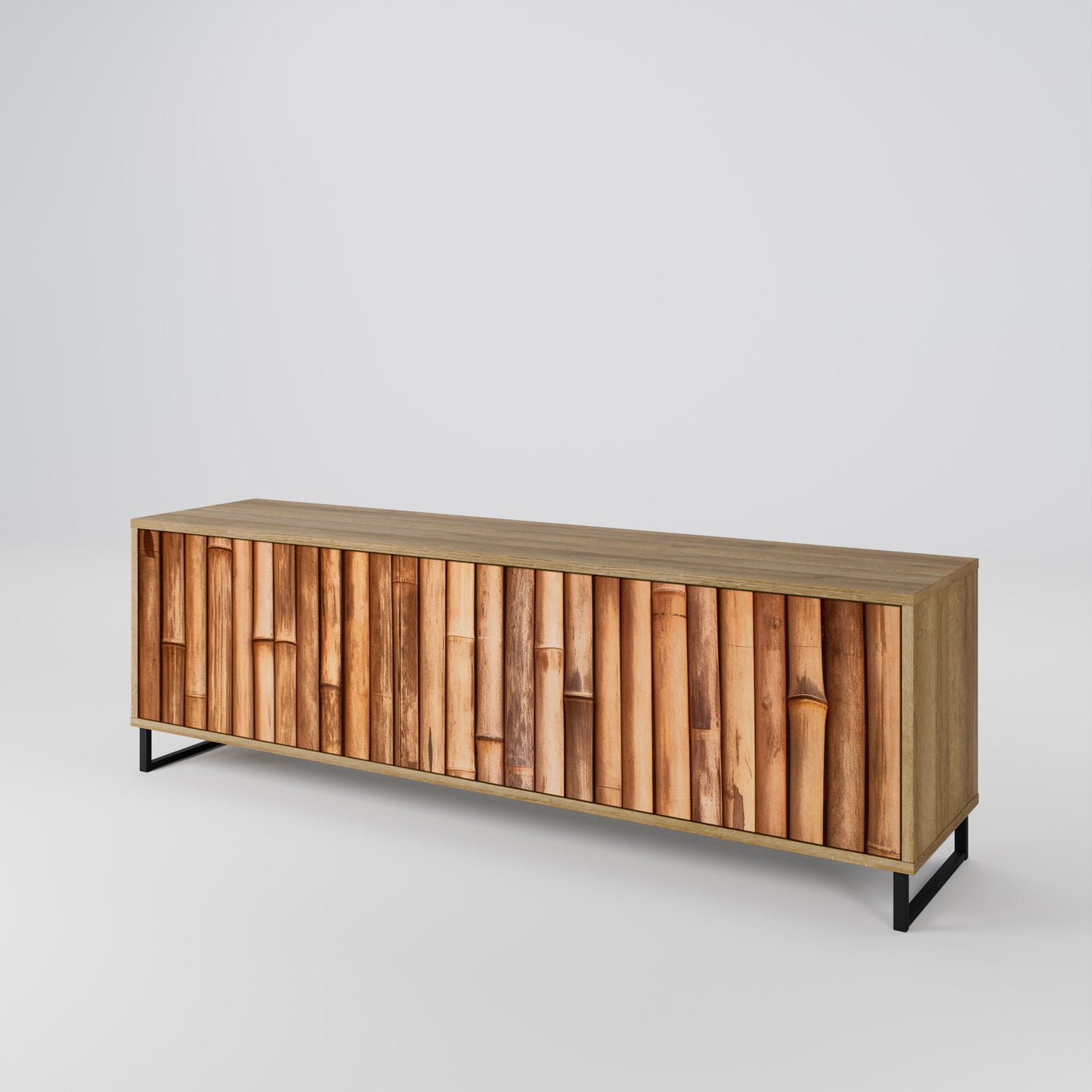 Mobile TV a 3 ante in legno naturale effetto rovere