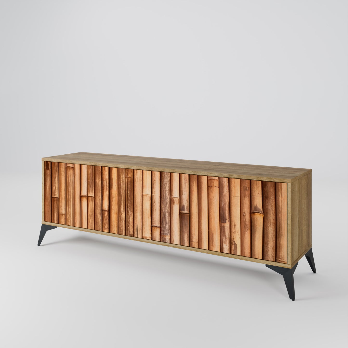 Mobile TV a 3 ante in legno naturale effetto rovere