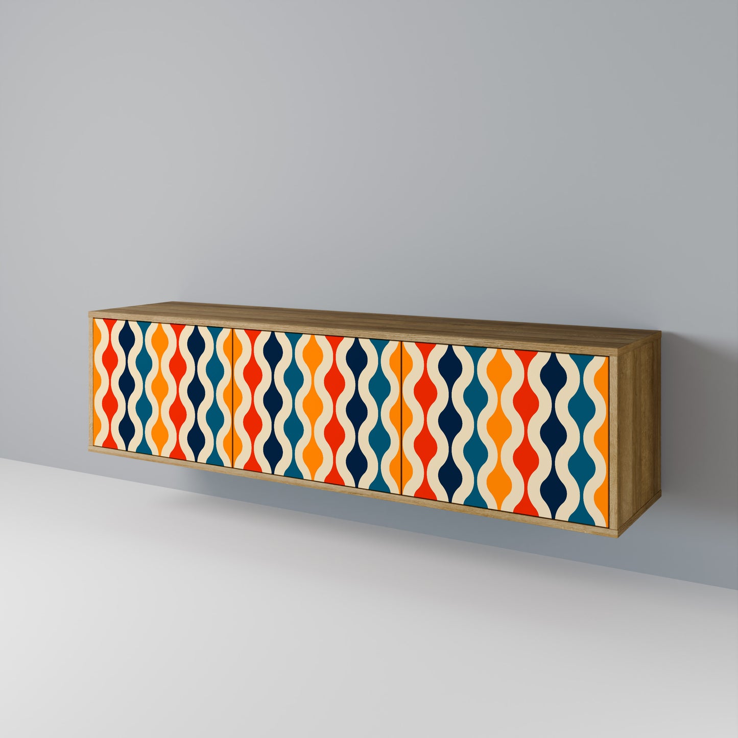 Mobile TV a 3 ante COLORFUL NOSTALGIA in effetto rovere