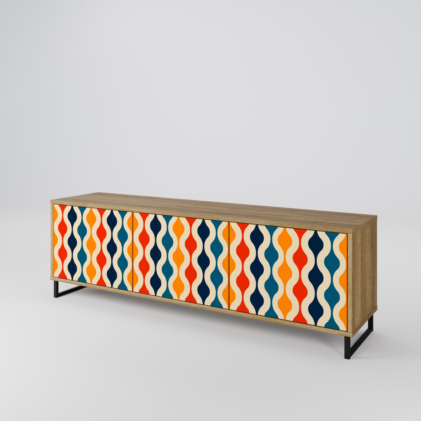 Mobile TV a 3 ante COLORFUL NOSTALGIA in effetto rovere
