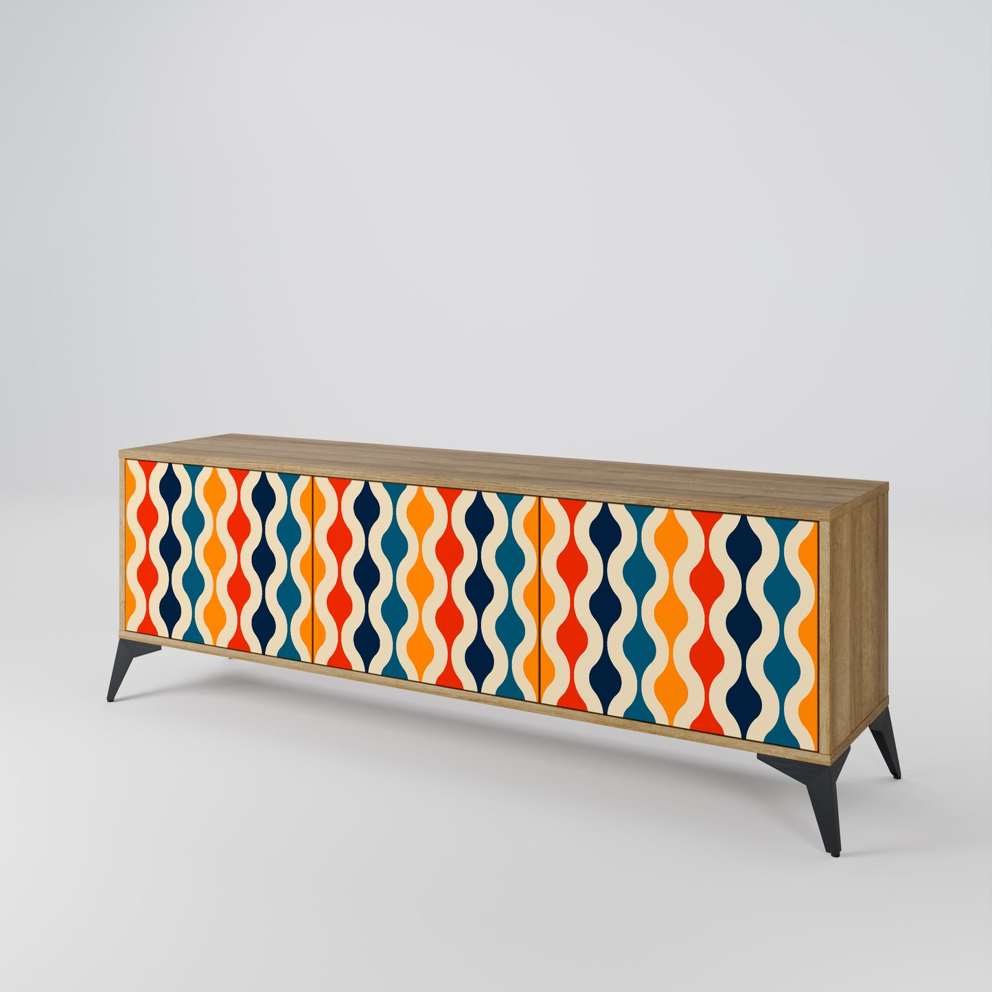 Mobile TV a 3 ante COLORFUL NOSTALGIA in effetto rovere