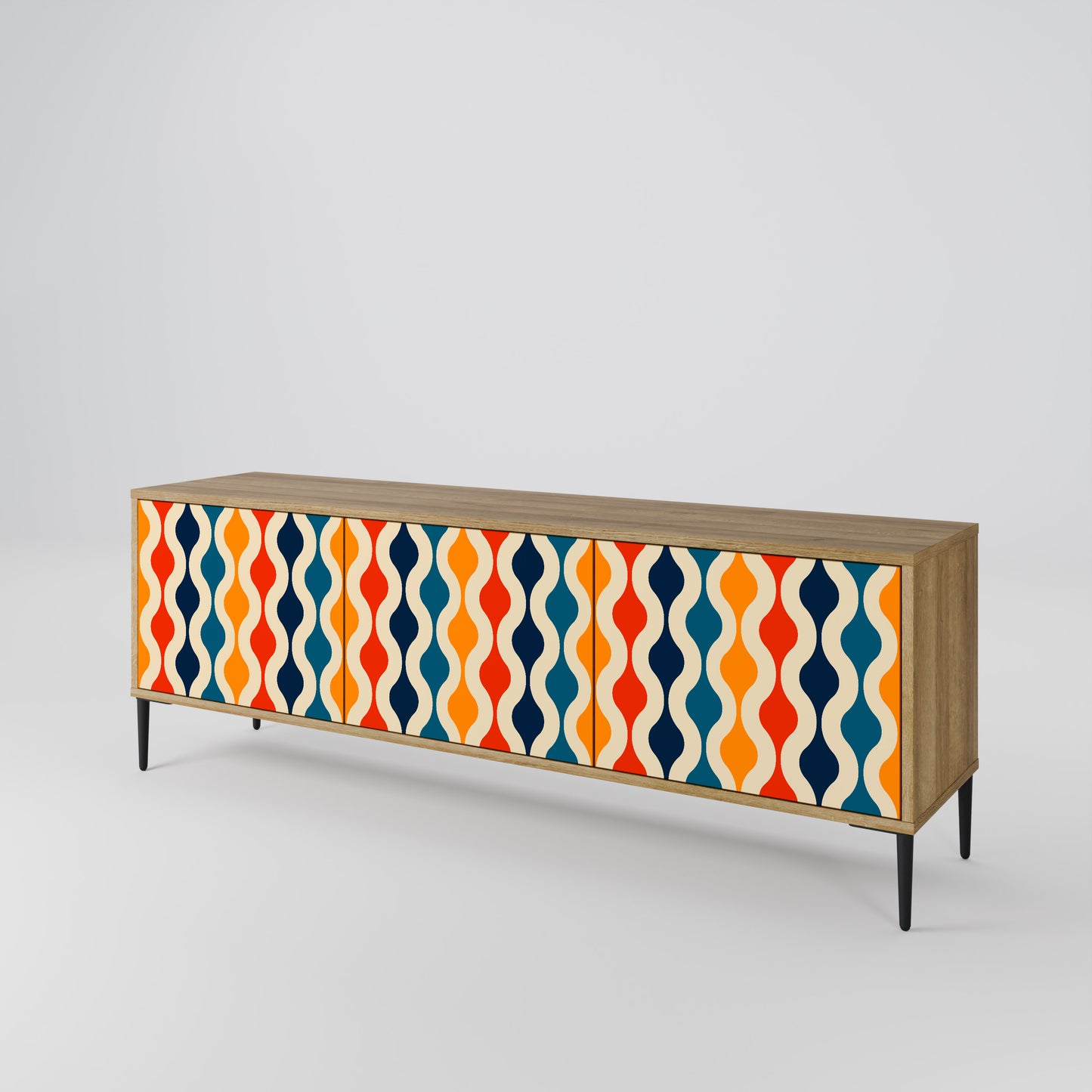 Mobile TV a 3 ante COLORFUL NOSTALGIA in effetto rovere