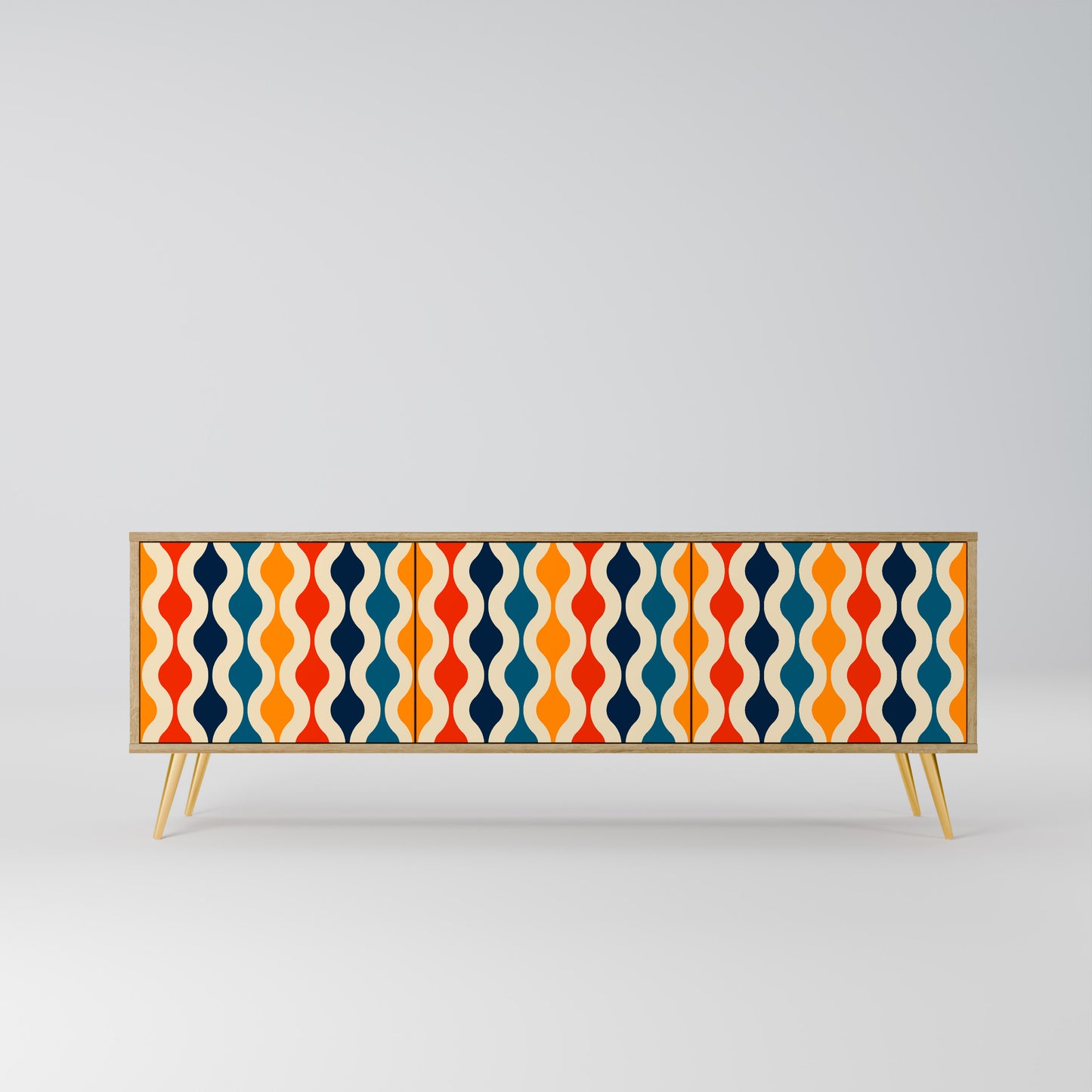 Mobile TV a 3 ante COLORFUL NOSTALGIA in effetto rovere