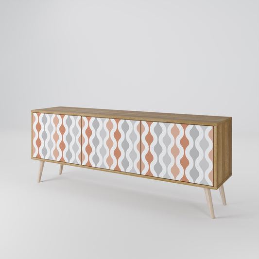 HAZY NOSTALGIA 3-Door TV Stand in Oak Effect