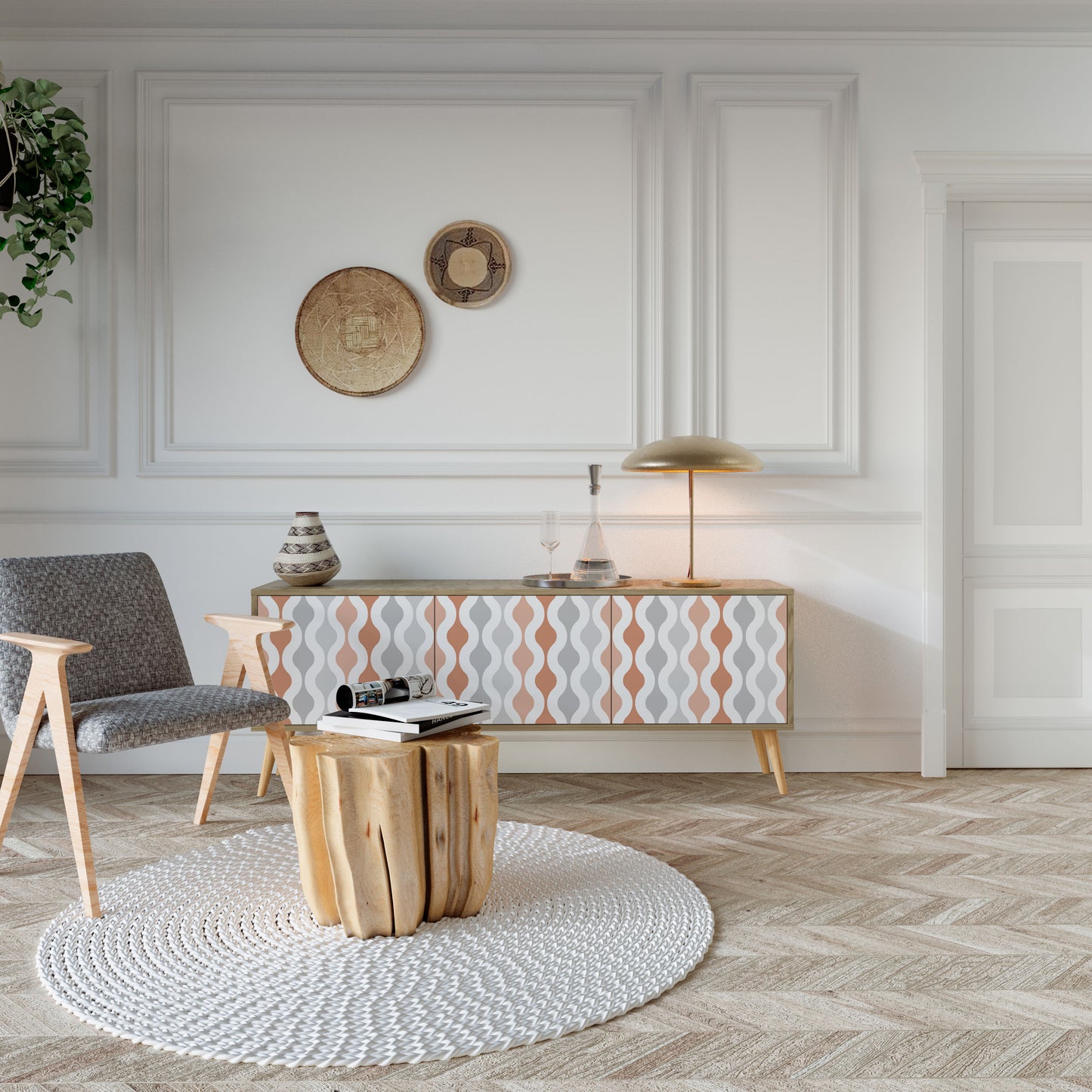 Mobile TV HAZY NOSTALGIA a 3 ante in effetto rovere