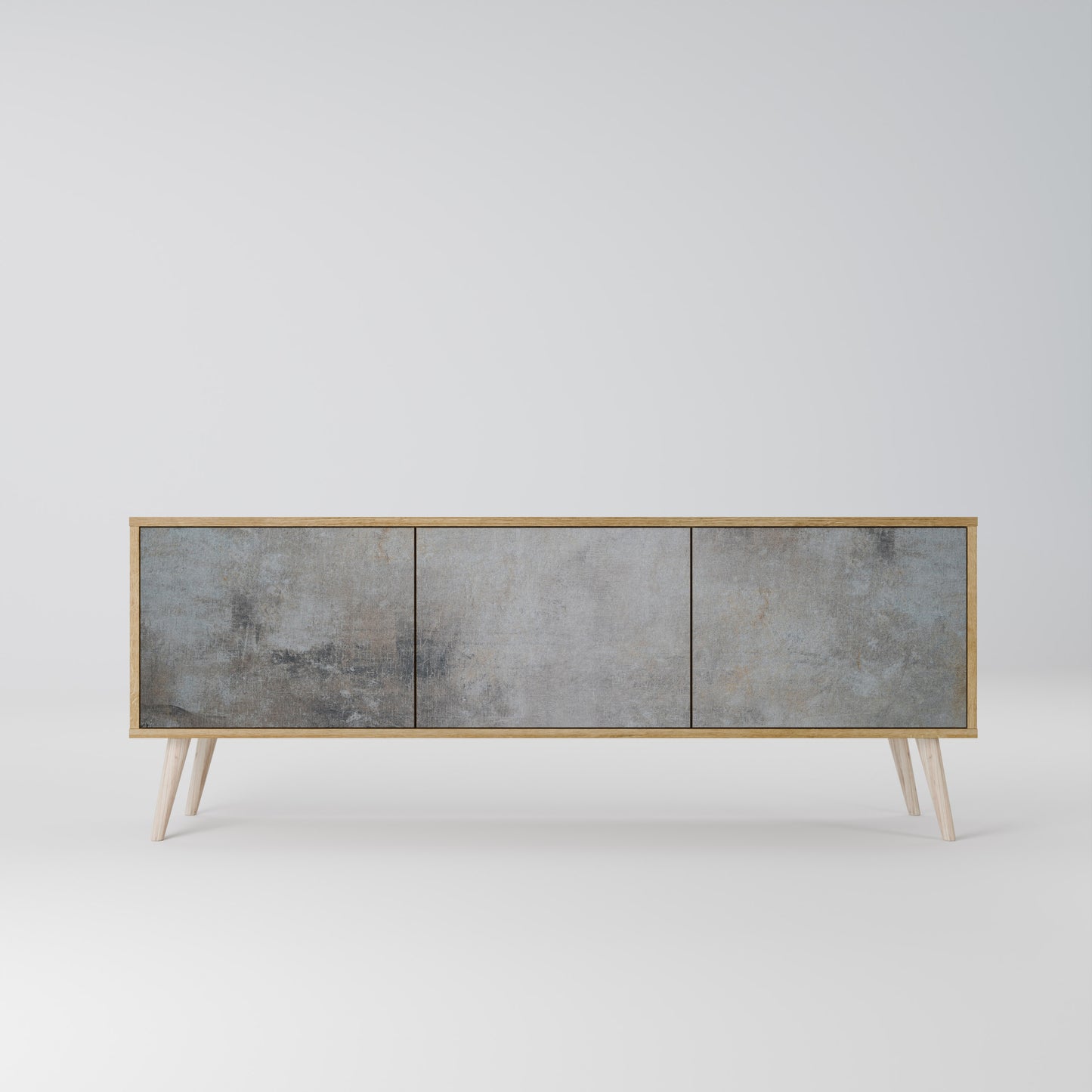 Mobile TV a 3 ante CONCRETE WALL in effetto rovere
