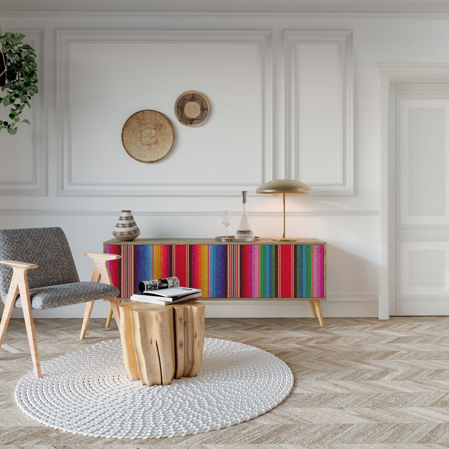 Mobile TV etnico messicano a 3 ante effetto rovere